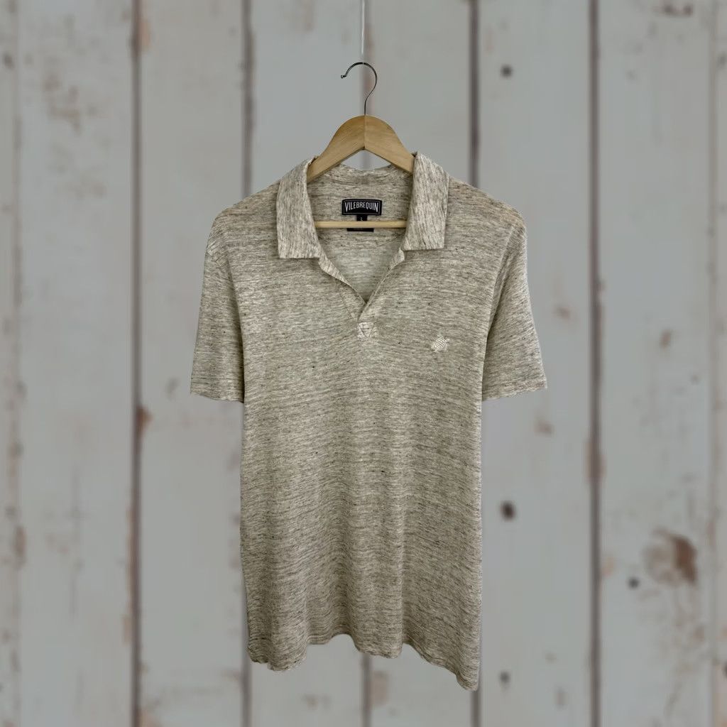 Vilebrequin Vilebrequin Polo T-Shirt Linen Luxury Regular Beige L Mens Shirt Rare 1990s (approx) Size US L / EU 52-54 / 3 - 1 Thumbnail