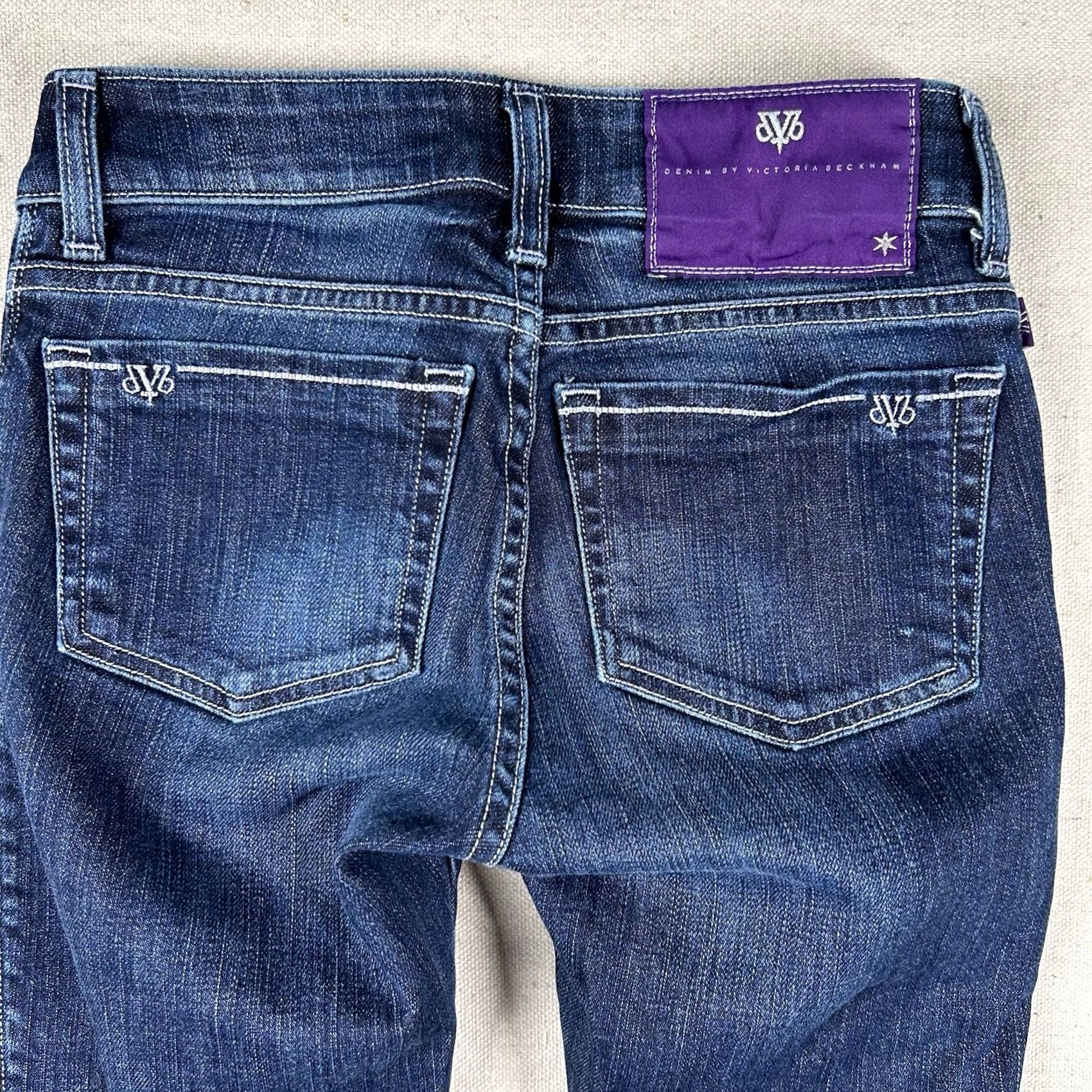 Victoria Beckham VINTAGE Victoria Beckham Jeans Womens 24x35 Tall Long Skinny Dark Denim DVB4SWSIG Jeans Women Tall 24 Blue Denim by Victoria Beckham Slim 5-Pocket Size 42" / US 20 - 3 Thumbnail