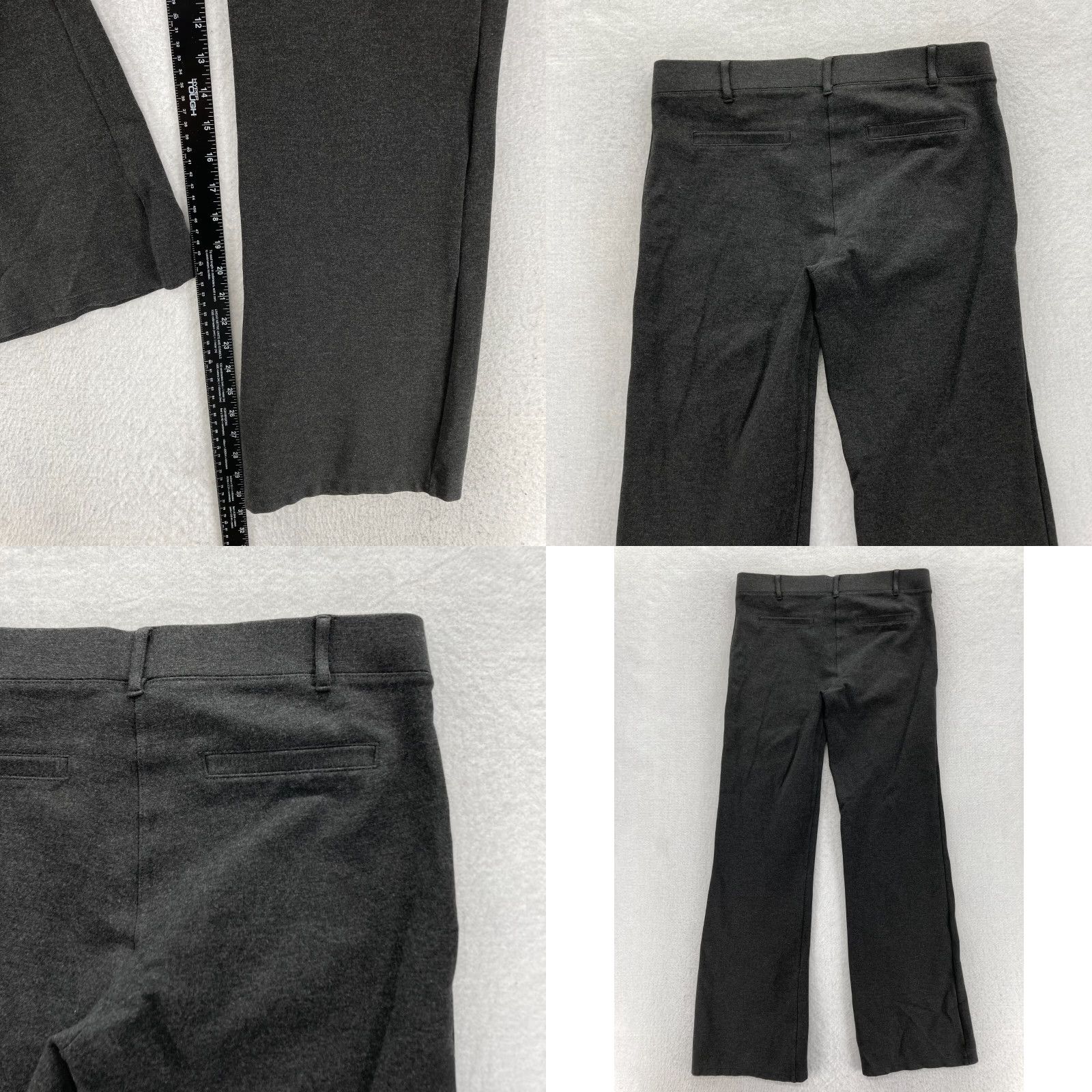Vintage Betabrand Women's M Gray Super Stretch Dress Pants Yoga Wear Career Pull On Dress Pants Slim Straight 30 In Inseam 31 In Gray Womens Shoes Size 30" / US 8 / IT 44 - 8 Thumbnail