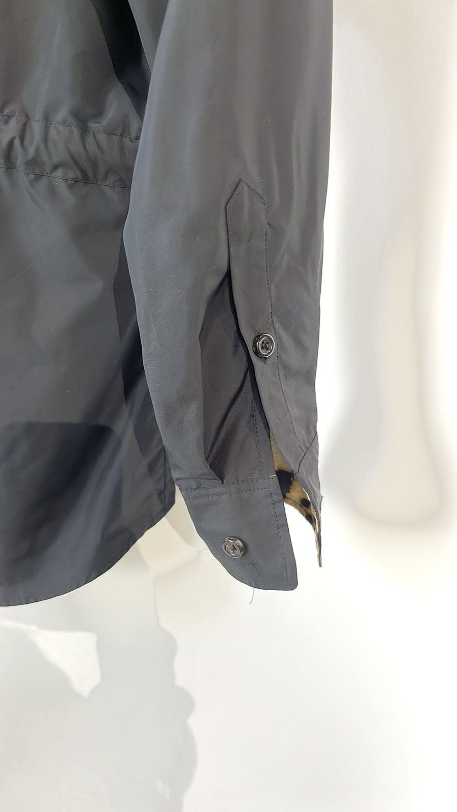 Yves Saint Laurent Yves Saint Laurent Black Leopard-Trim Zip Shirt Jacket Size S / US 4 / IT 40 - 8 Thumbnail