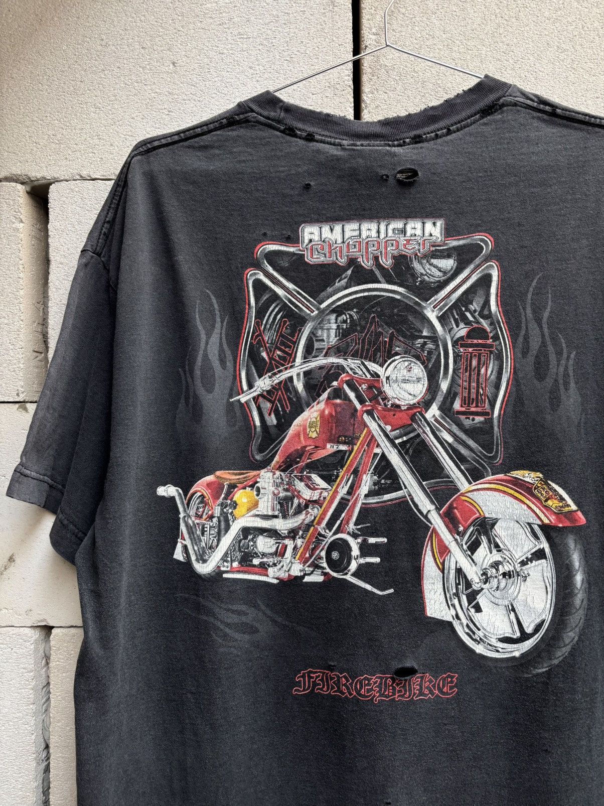 West Coast Choppers Thrashed Faded AMERICAN CHOPPER T Shirt Distressed Grunge Size US XL / EU 56 / 4 - 1 Thumbnail