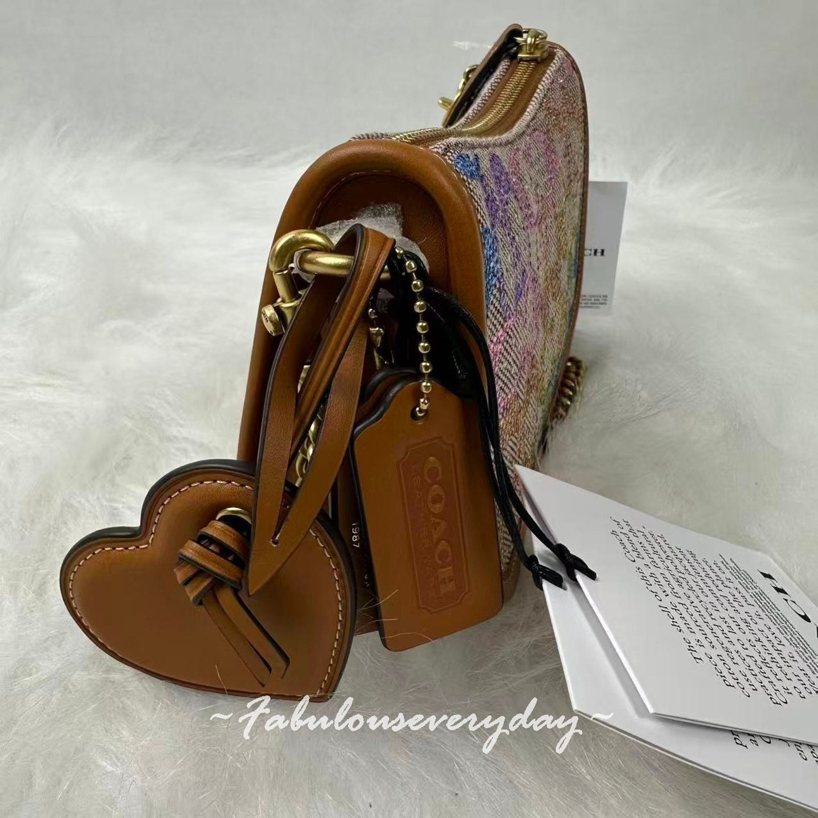 Coach Coach Swinger Bag 20 Chain Crystal Sig Jacquard Rainbow Size ONE SIZE - 4 Thumbnail