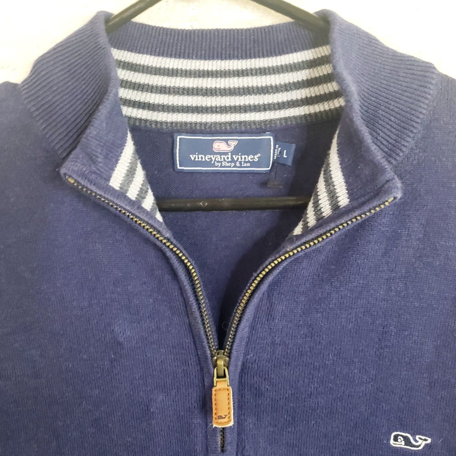 Vineyard Vines Vineyard Vines Men's L Navy Cotton 1/4 Zip Pullover Sweater Size US L / EU 52-54 / 3 - 2 Thumbnail