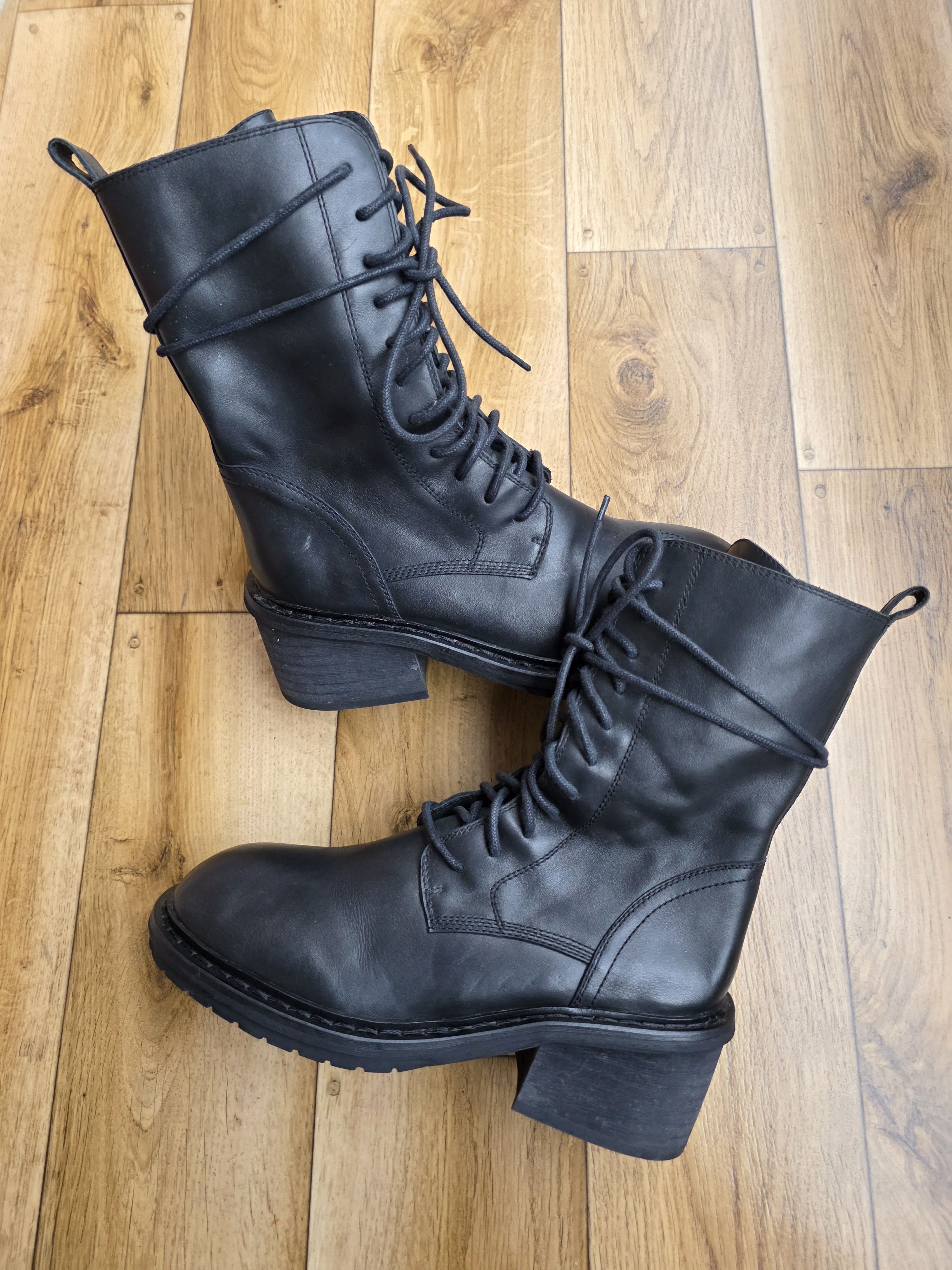 Ann Demeulemeester Ann Demeulemeester Heeled Lace up Leather Ankle Combat Boots Size US 10 / IT 40 - 7 Thumbnail