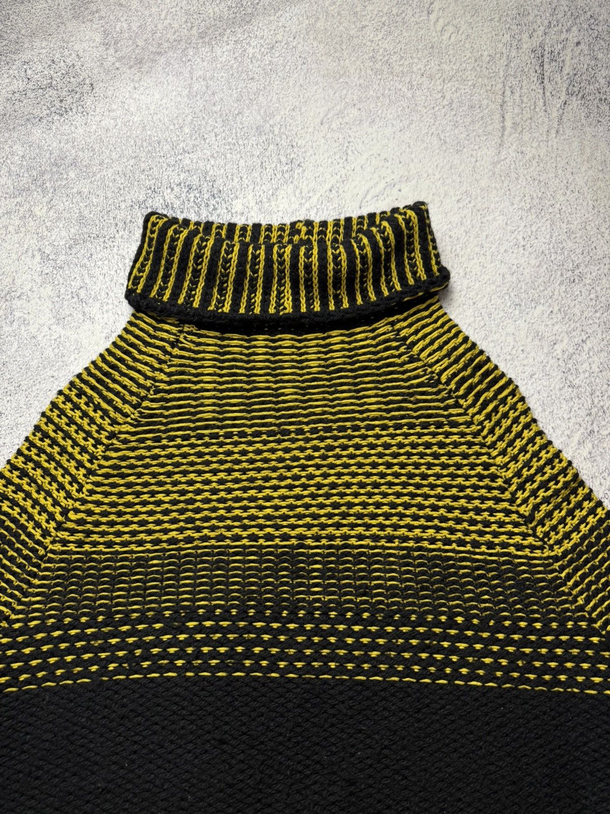 Cop Copine Cop. Copine Black/Yellow Chunky Knit Turtleneck Sweater Size ONE SIZE - 11 Thumbnail