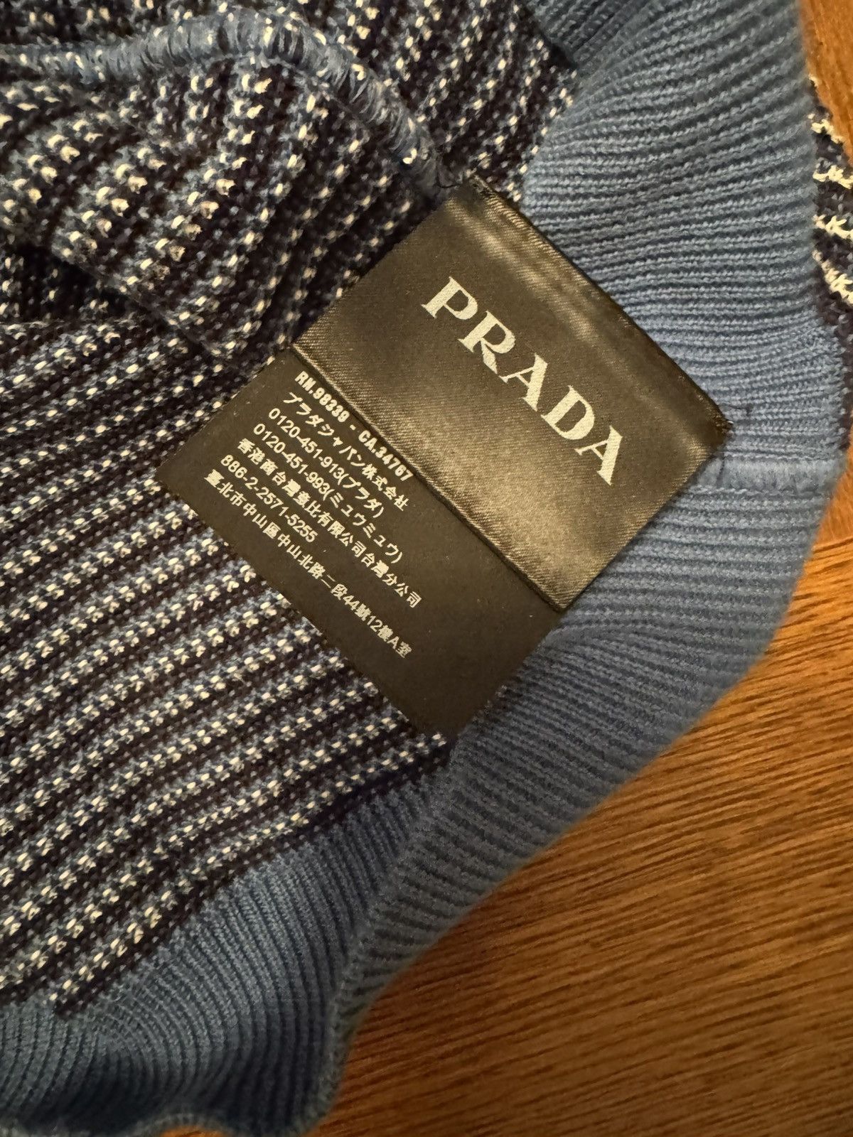 Prada Prada Blue/White/Black Knit Polo Size US M / EU 48-50 / 2 - 8 Thumbnail