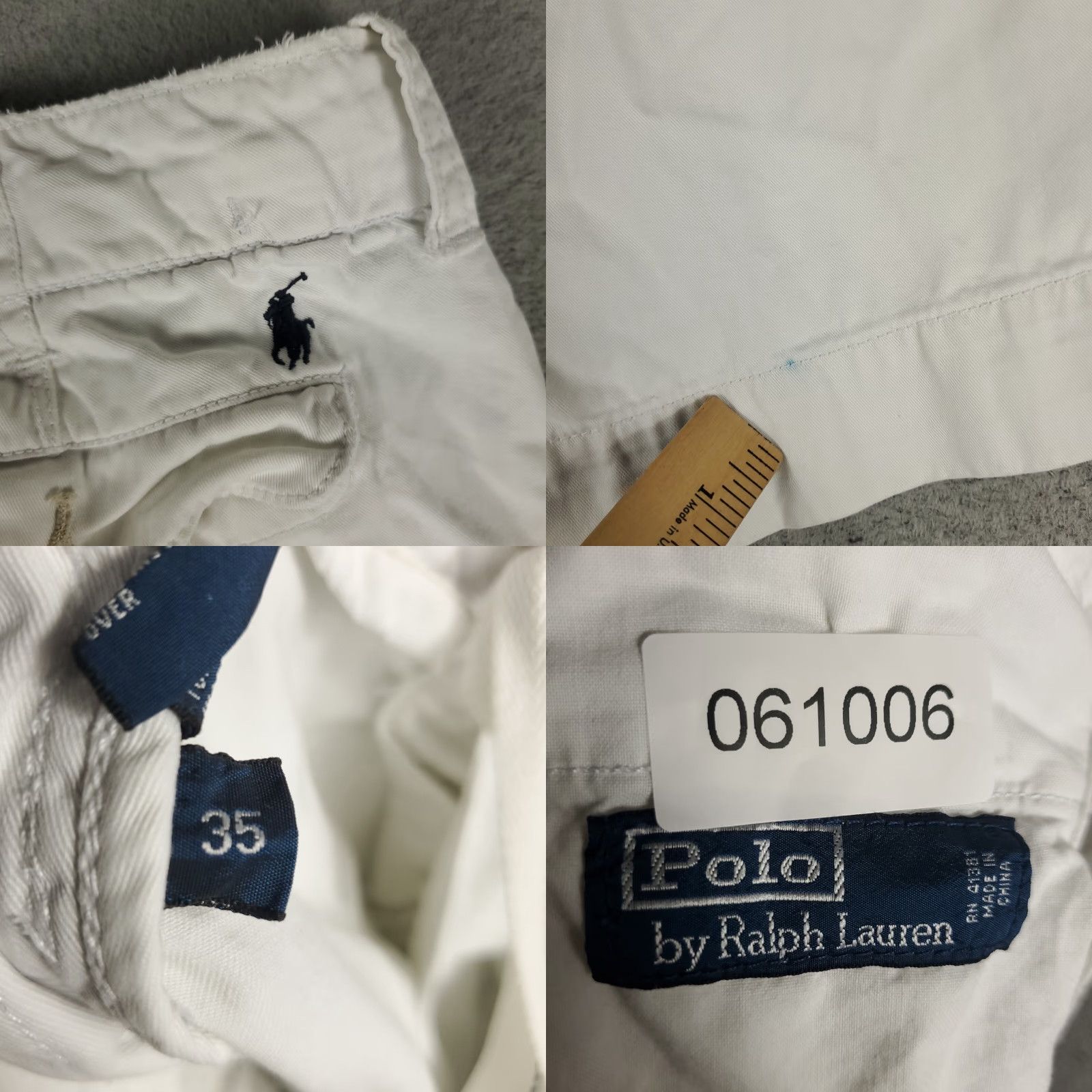 Ralph Lauren VINTAGE Ralph Lauren Shorts Men Size 35 White Flat Front Chino Casual Authentic American Size US 35 - 8 Thumbnail