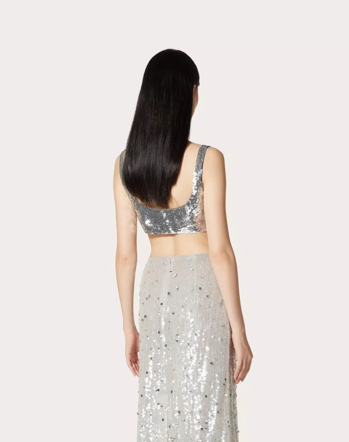 Valentino o1s1wg110625 Size: 40/Embroidered Organza Bralette in Silver Size ONE SIZE - 5 Thumbnail