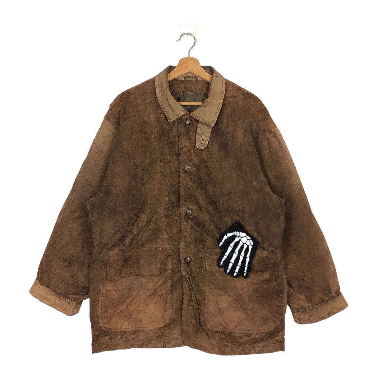 Japanese Brand 🔥VINTAGE GENUINE LEATHER JACKET CARGO INSPIRE ISSEY MIYAKE Size US L / EU 52-54 / 3 - 1 Thumbnail