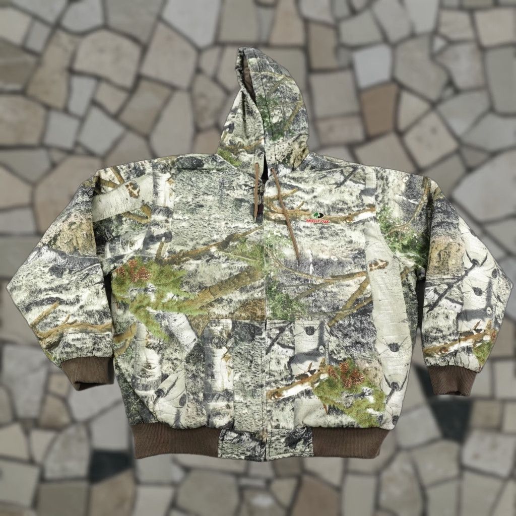 Vintage Mossy Oak Jacket Mens XL Camo Quilt Lined Hunting Insulated Coat Full Zip Up Size US XXL / EU 58 / 5 - 1 Thumbnail