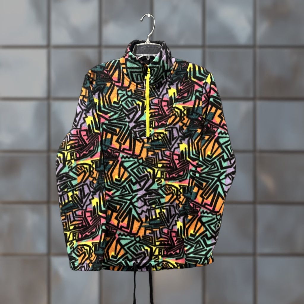 Empyre Empyre Fleece Pullover Jacket 1/4 Zip Men M Retro Neon Graffiti Y2K Skater Multicolor Size US M / EU 48-50 / 2 - 1 Thumbnail