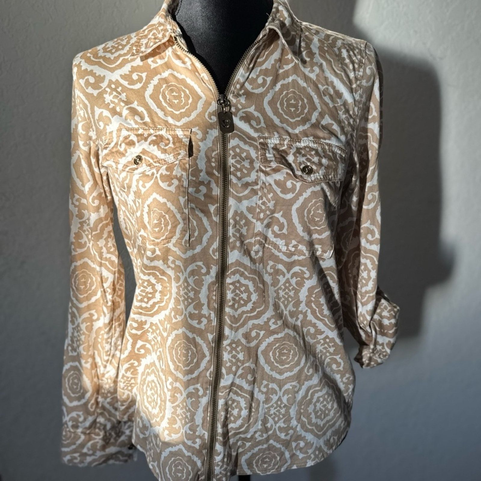 Other Michael Kors Women Zip-up Blouse beige nude and white Size S / US 4 / IT 40 - 1 Thumbnail