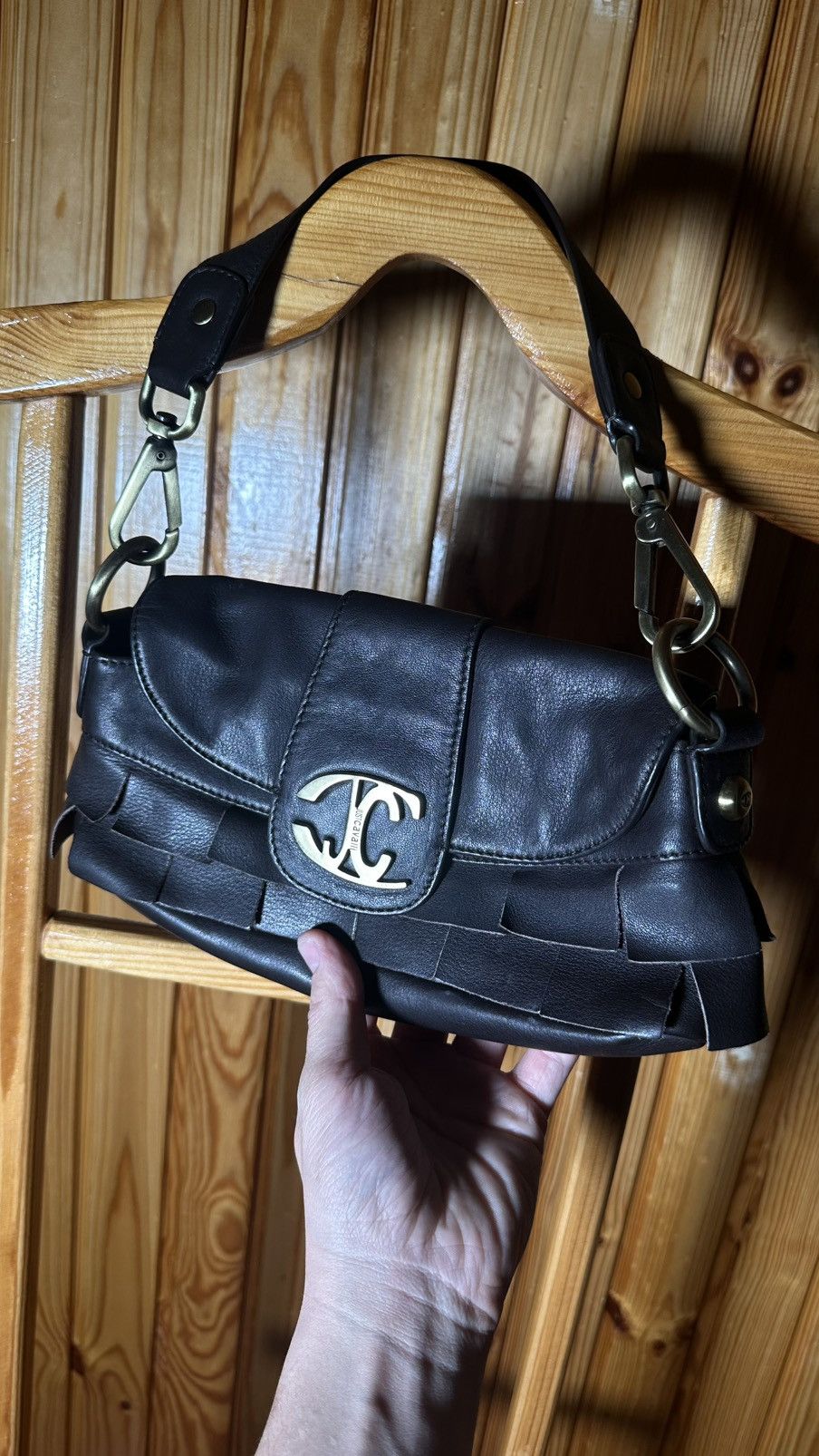 Just Cavalli × Vintage Vintage Just Cavalli Y2K brown l Laether Purse Shoulder Bag❤️ Size ONE SIZE - 3 Thumbnail