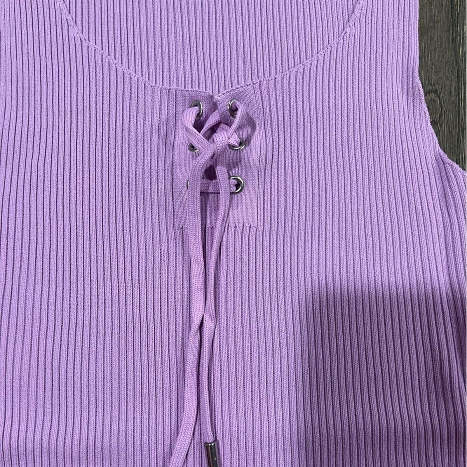 Guess NWOT Guess Lavender Purple Ribbed Knit Tank Top SIze M Size M / US 6-8 / IT 42-44 - 6 Thumbnail