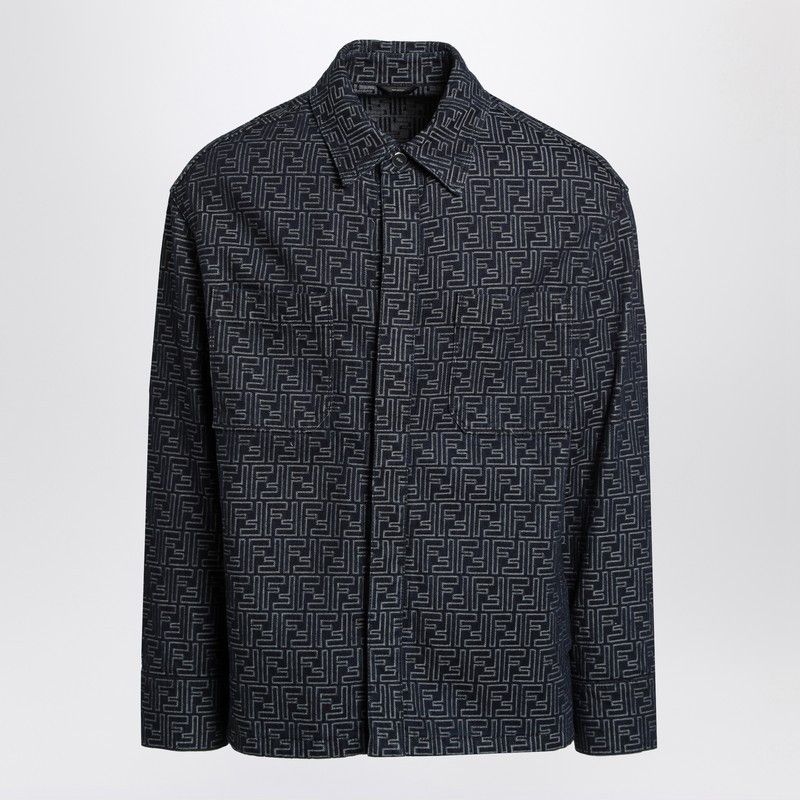 Fendi Fendi Indigo Blue Jacket With Ff Jacquard Size US L / EU 52-54 / 3 - 1 Thumbnail