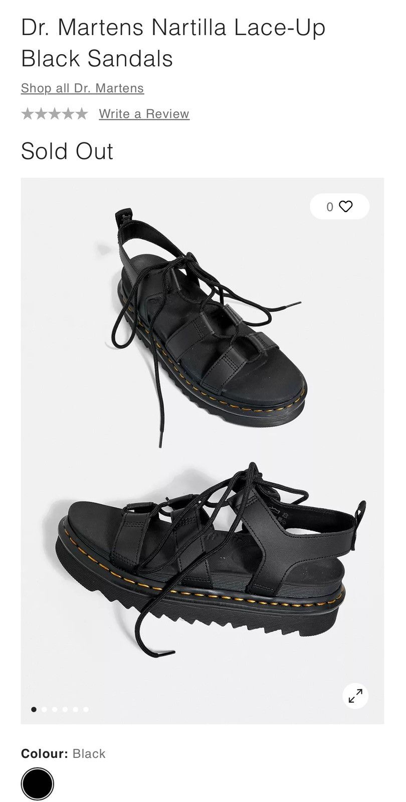 Dr. Martens Nartilla Lace-Up Black Sandals