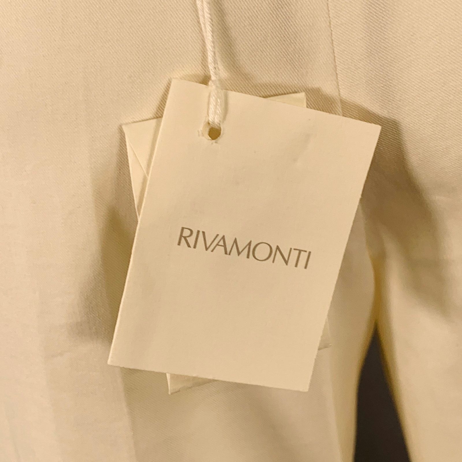 Other RIVAMONTI Size 4 White Cotton Blend Narrow Leg Dress Pants Size 27" / US 4 / IT 40 - 4 Thumbnail