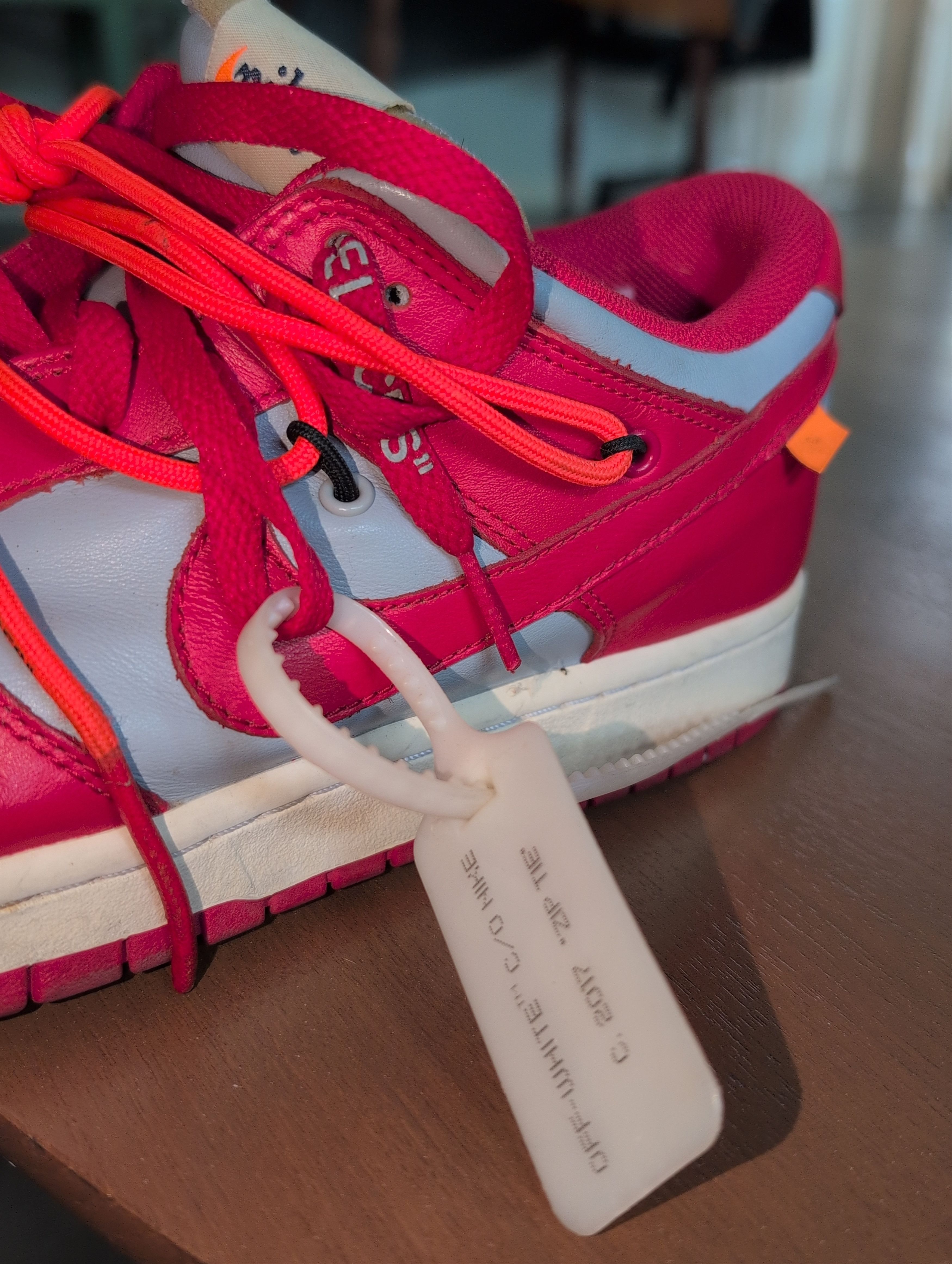Nike × Off-White Nike Dunk Low Off-White University Red Size US 9.5 / EU 42-43 - 7 Thumbnail