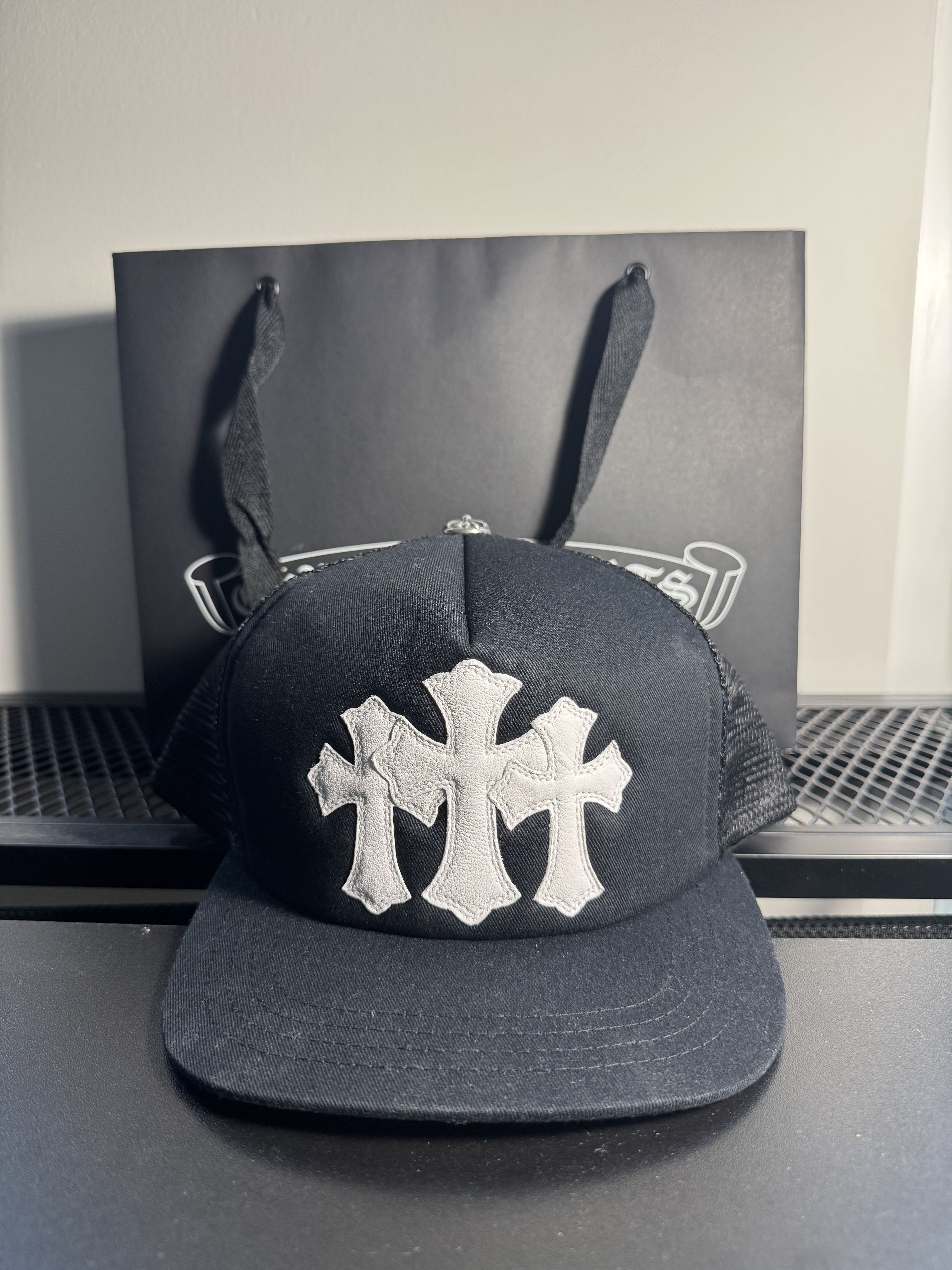 Chrome Hearts Triple Cross Cemetery Trucker Hat B/W Size ONE SIZE - 2 Thumbnail