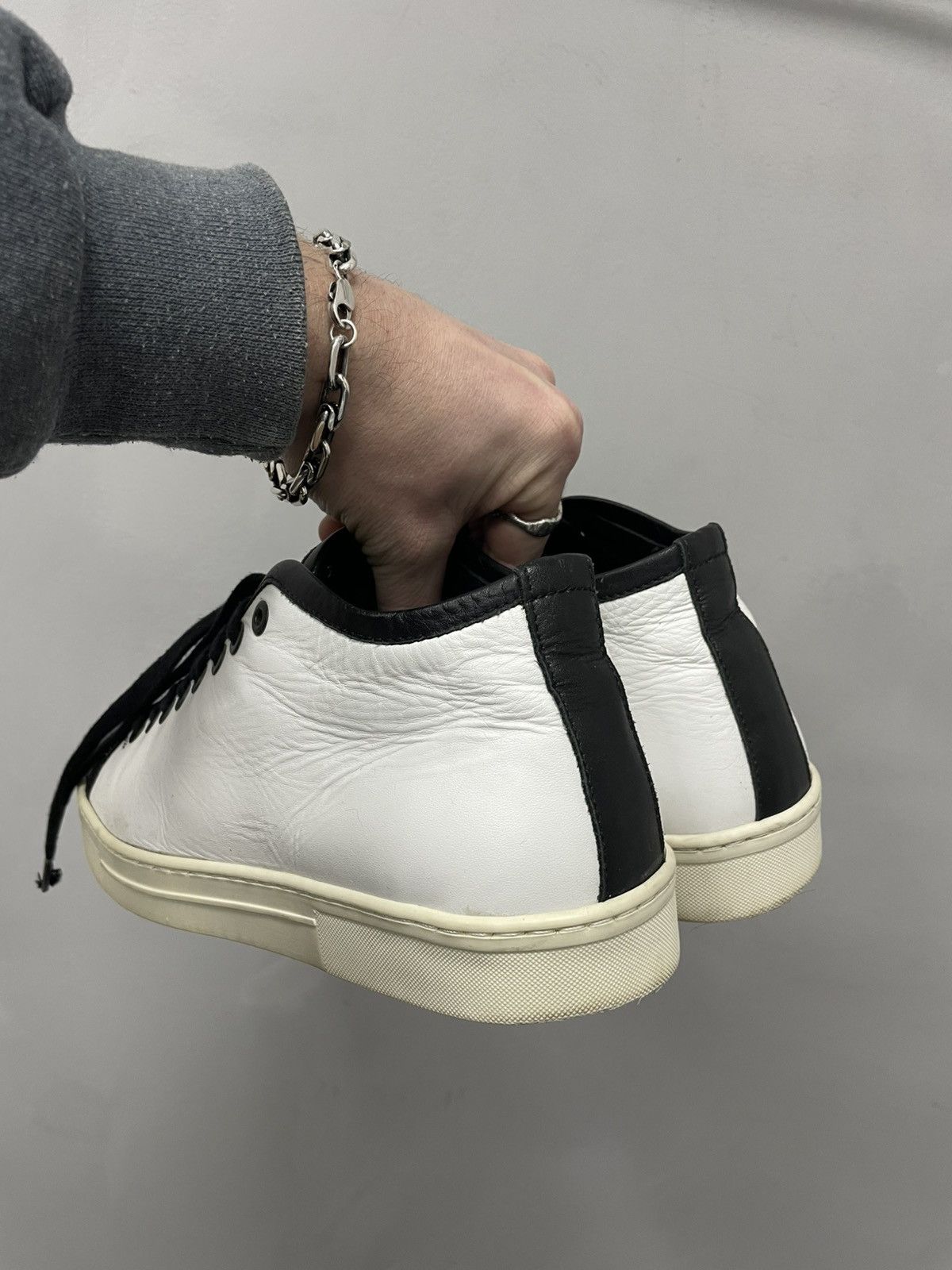 Designer × Japanese Brand × Neil Barrett LEATHER 2000s HIGH LEATHER SNEAKERS Neill Barrett Size US 8 / EU 41 - 9 Thumbnail