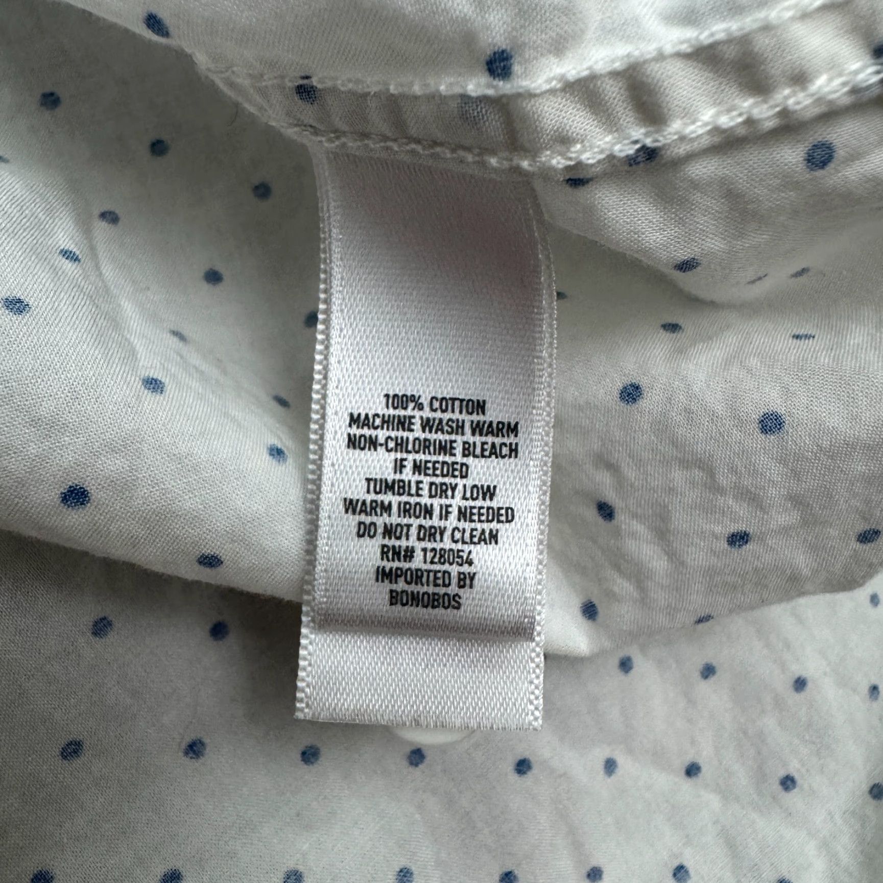 Bonobos Bonobos Button-Down Shirt Mens M White Cotton Slim Fit Polka Dot Size US M / EU 48-50 / 2 - 7 Thumbnail