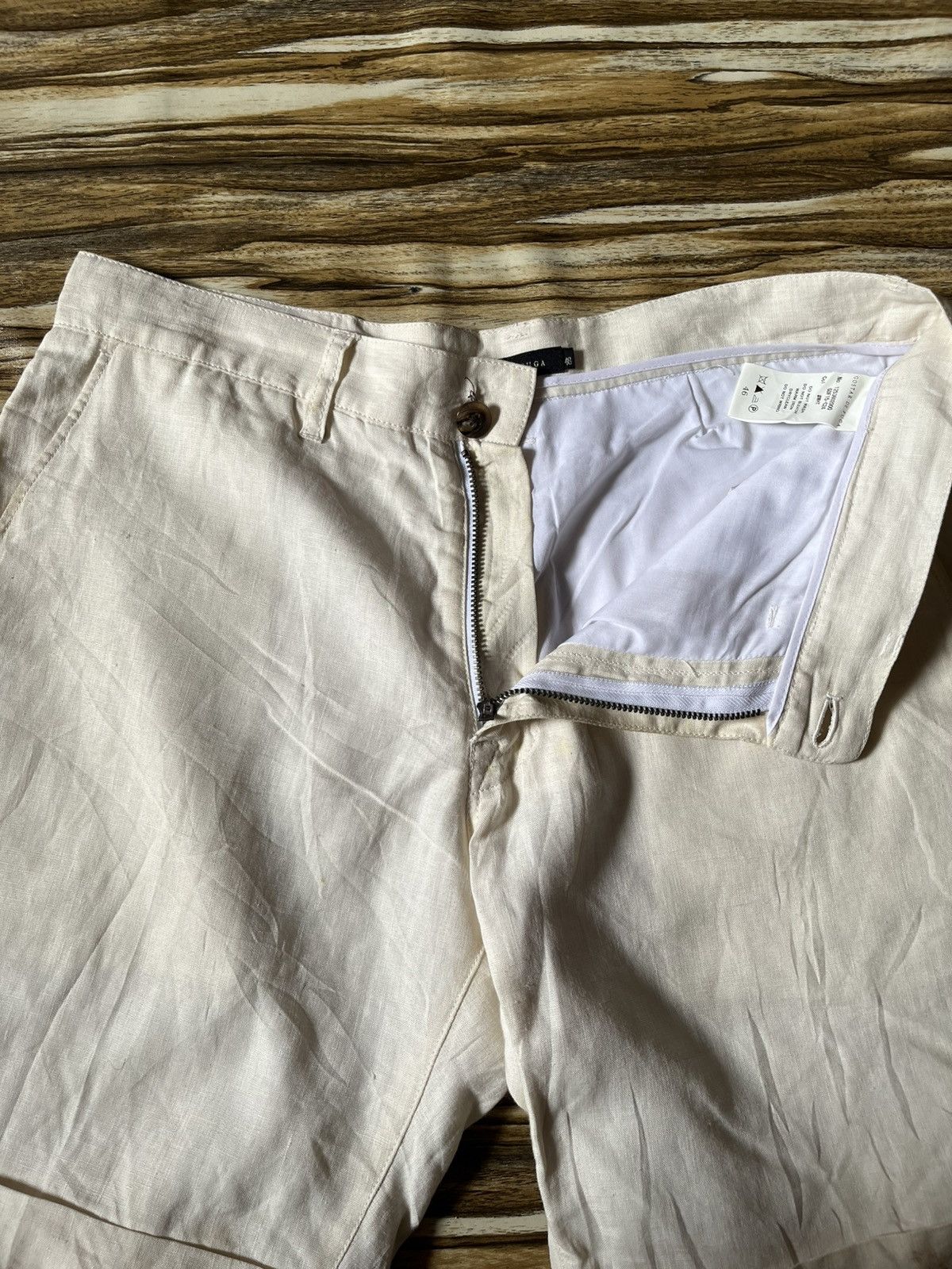 GOSTAR DE FUGA 🇯🇵Linen Shorts Casual Pant in White Size US 33 - 8 Thumbnail