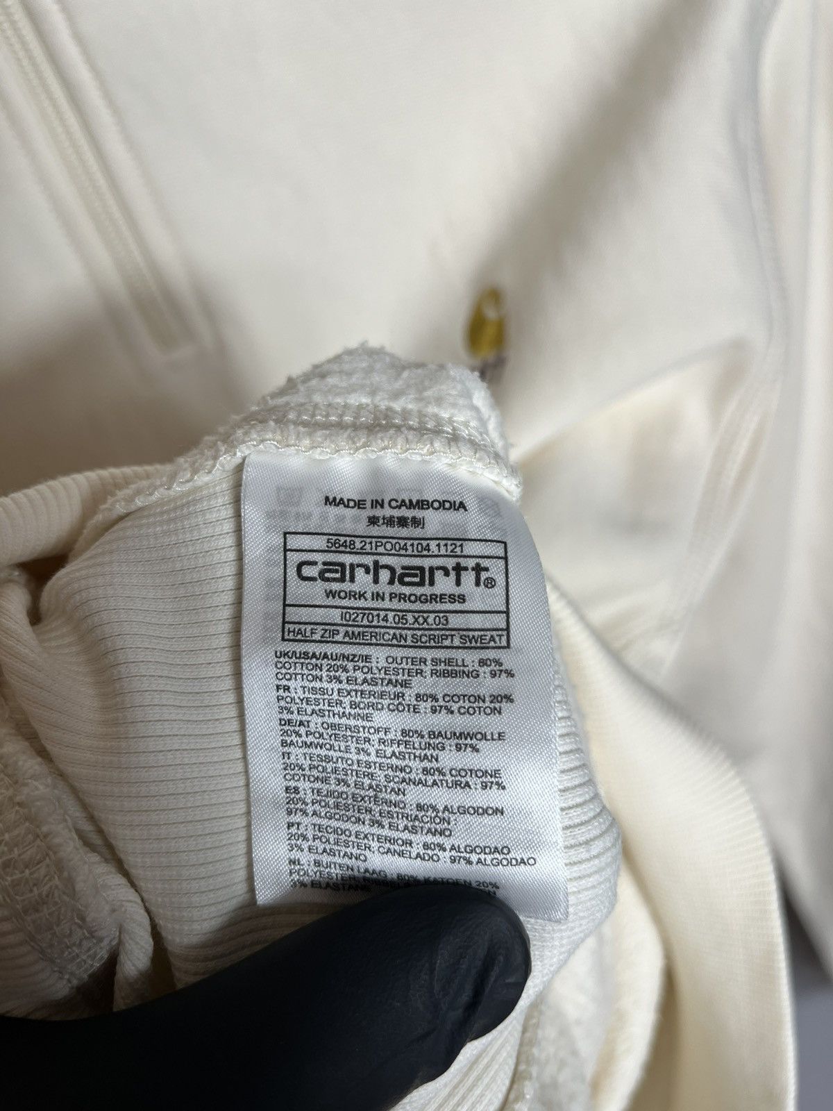 Carhartt Carhartt Half Zip American Script Sweatshirt mens beige Size US S / EU 44-46 / 1 - 5 Thumbnail