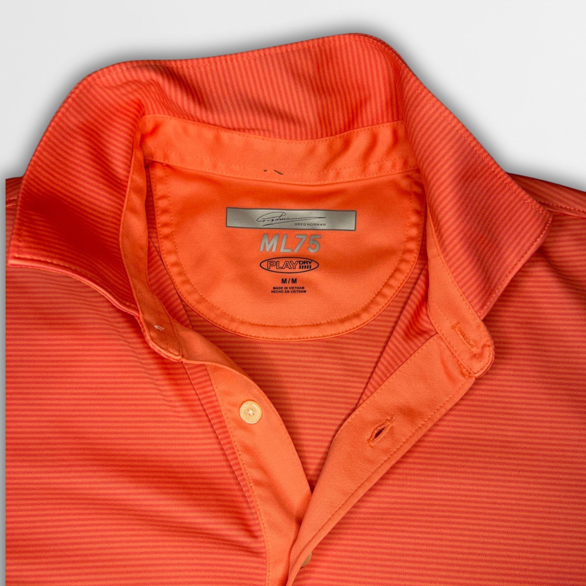 Greg Norman Greg Norman Mens Coral Striped Golf Polo Shirt Size M ML75 P Size US M / EU 48-50 / 2 - 5 Thumbnail