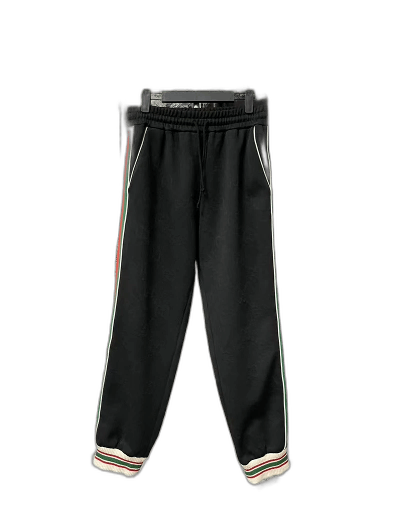 Gucci Black Patterned Long Pants with Stripes-yf