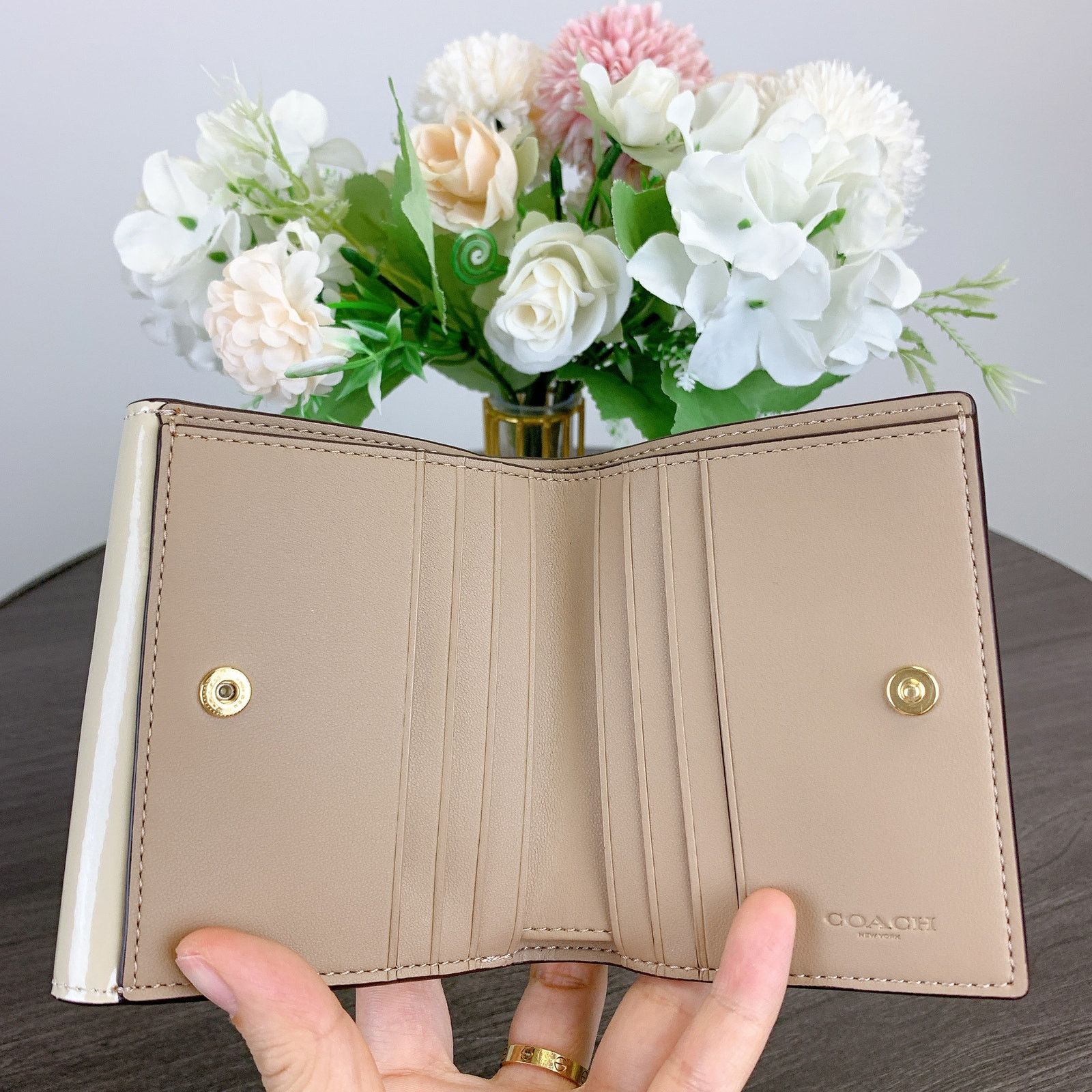 Coach Coach CT987 Small Morgan Wallet In Leather IN Chalk Size ONE SIZE - 5 Thumbnail