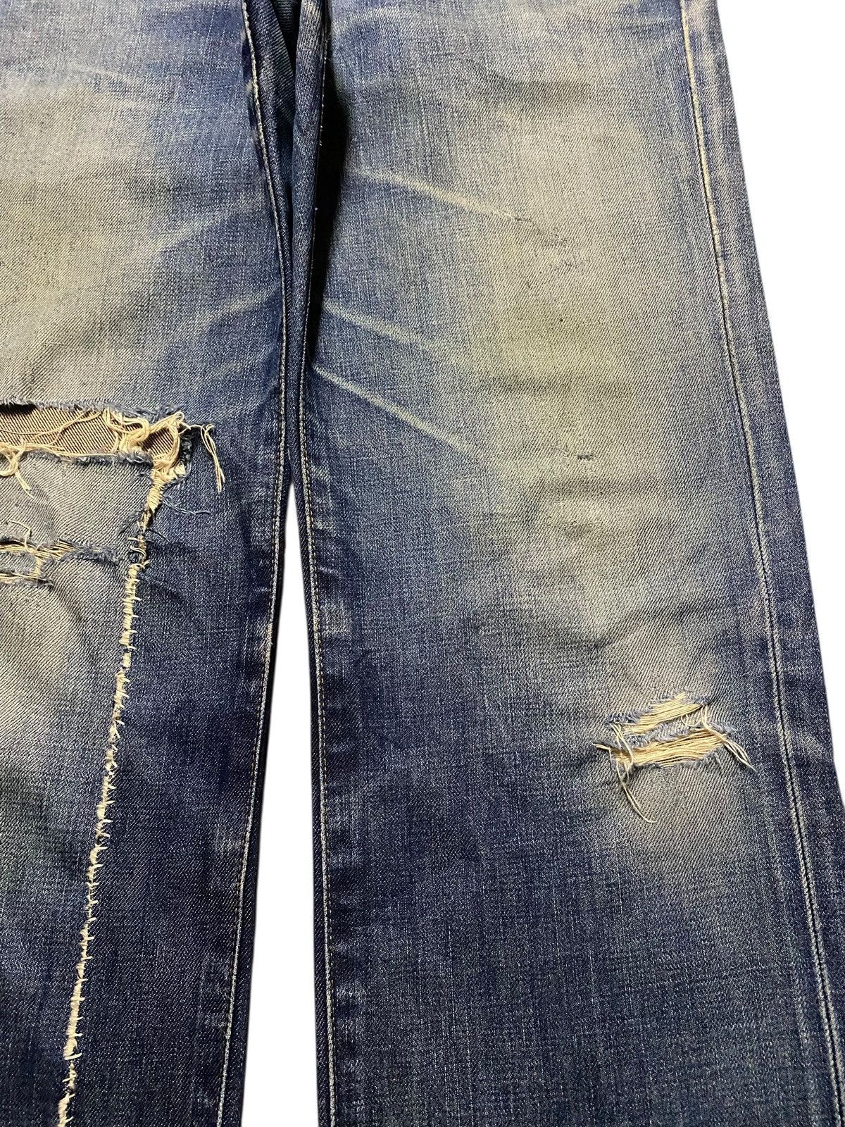 Edwin Vintage Japanese Edwin 503 Distressed Mud Wash Loose Jeans Size US 30 / EU 46 - 8 Thumbnail