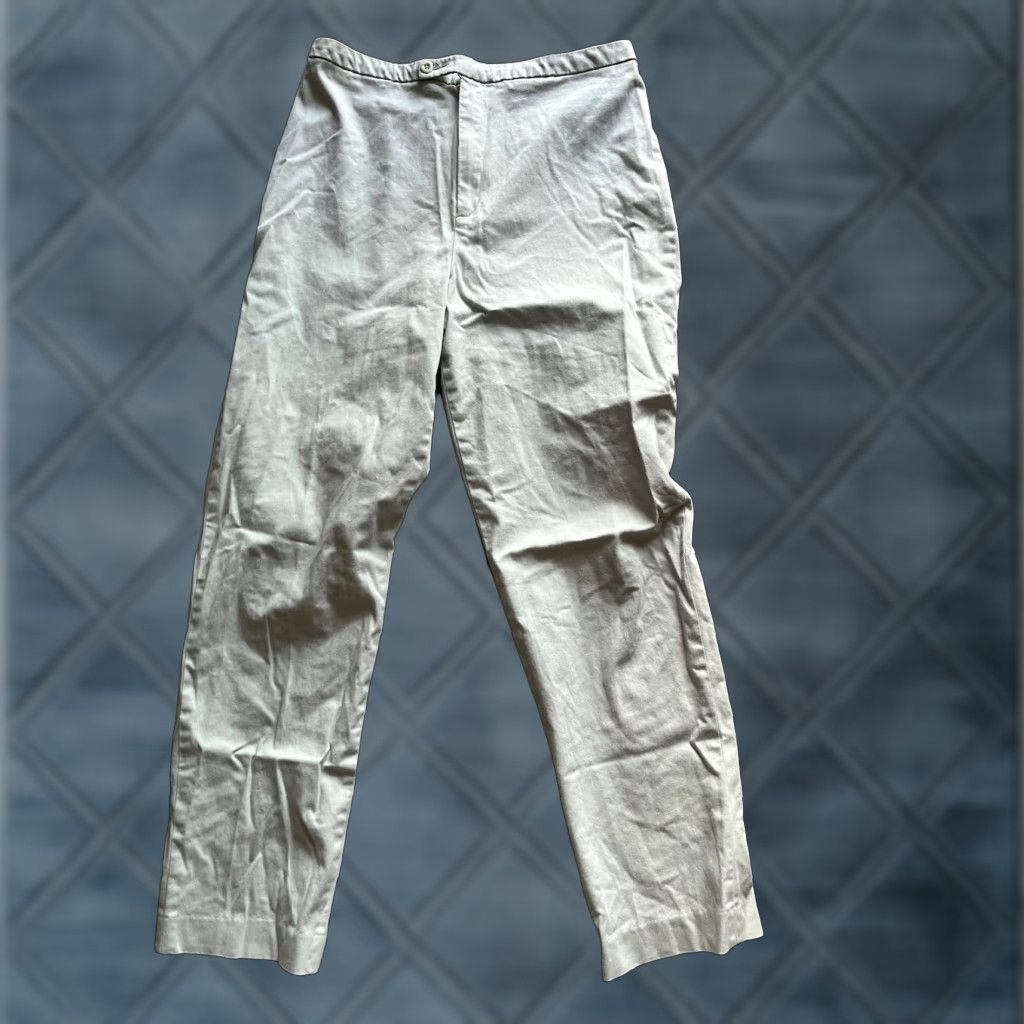 Lands' End VINTAGE Lands End Womens Pants Khakis 2 Pocket Beige 65% Polyester 35% Cotton 29 Inseam High Rise 12 Regular USA Mens Womens Girls Size 34" / US 12 / IT 48 - 1 Thumbnail