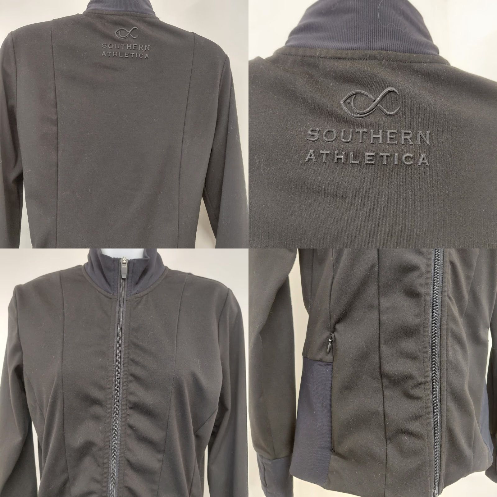 Vintage Southern Athletica Jacket Womens Small Black Long Sleeve Thumbhole Full Zip Size S / US 4 / IT 40 - 8 Thumbnail