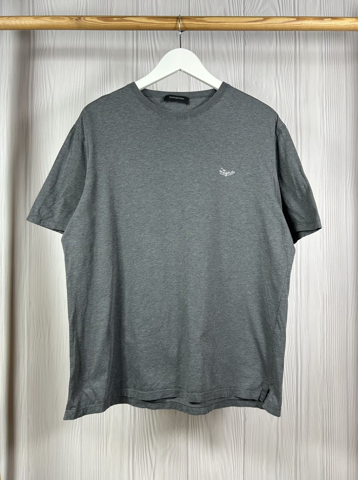 Ermenegildo Zegna Ermenegildo Zegna Logo Lettering Grey Cotton T-shirt Size L Size US L / EU 52-54 / 3 - 1 Thumbnail