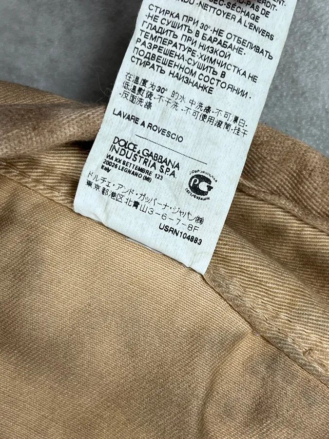 Dolce & Gabbana 2000s Dolce & Gabbana Camel Waxed Effect Pants Size US 32 / EU 48 - 12 Thumbnail