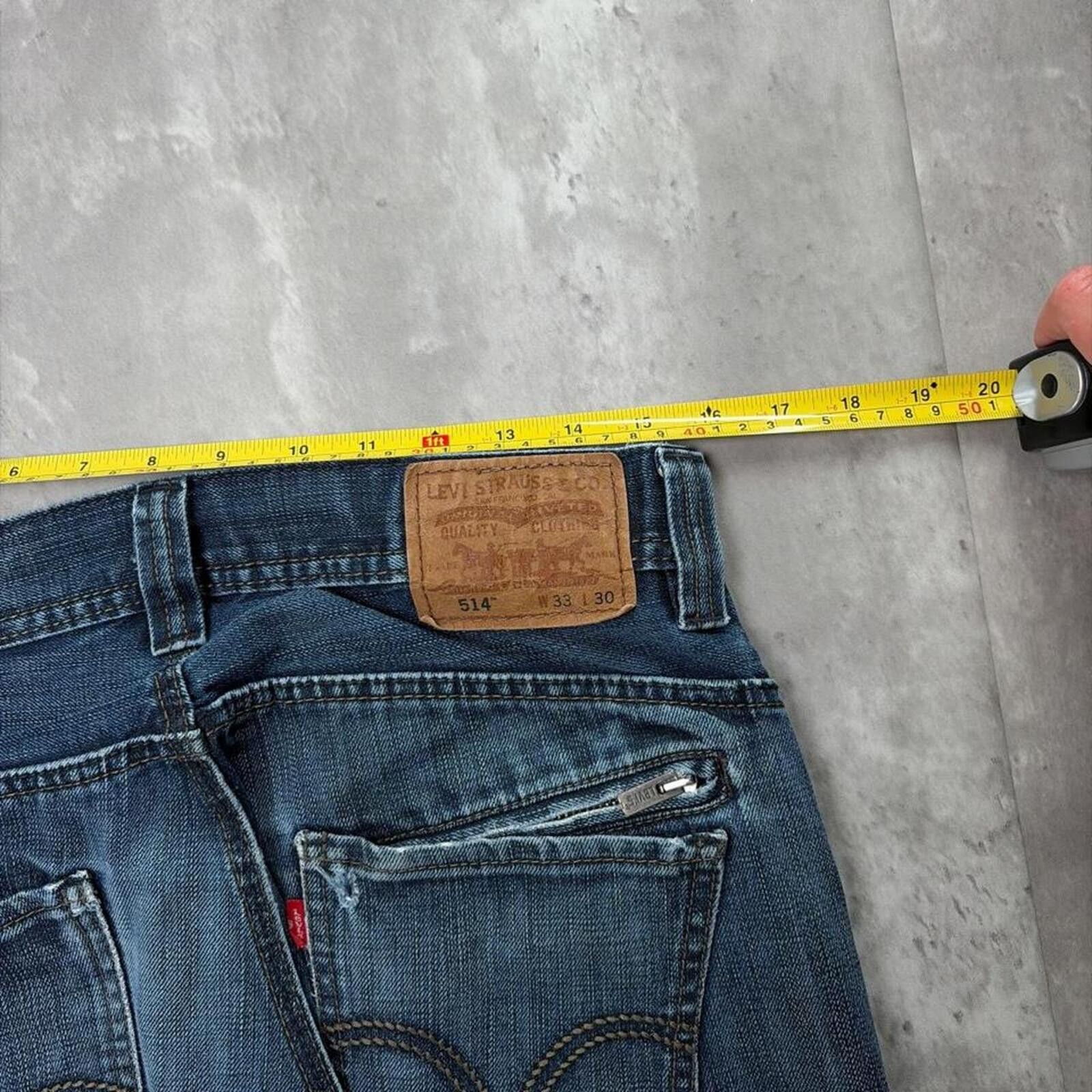 Levi's Y2K Dark Wash Levi’s 514 Slim Straight Grunge Denim Jeans Size US 33 - 6 Thumbnail
