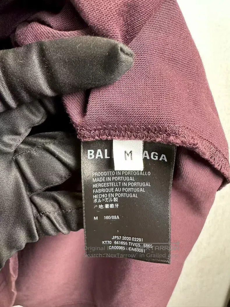 Balenciaga Balenciaga Burgundy Front and Back Letter Printed Short Sl Size US M / EU 48-50 / 2 - 7 Thumbnail