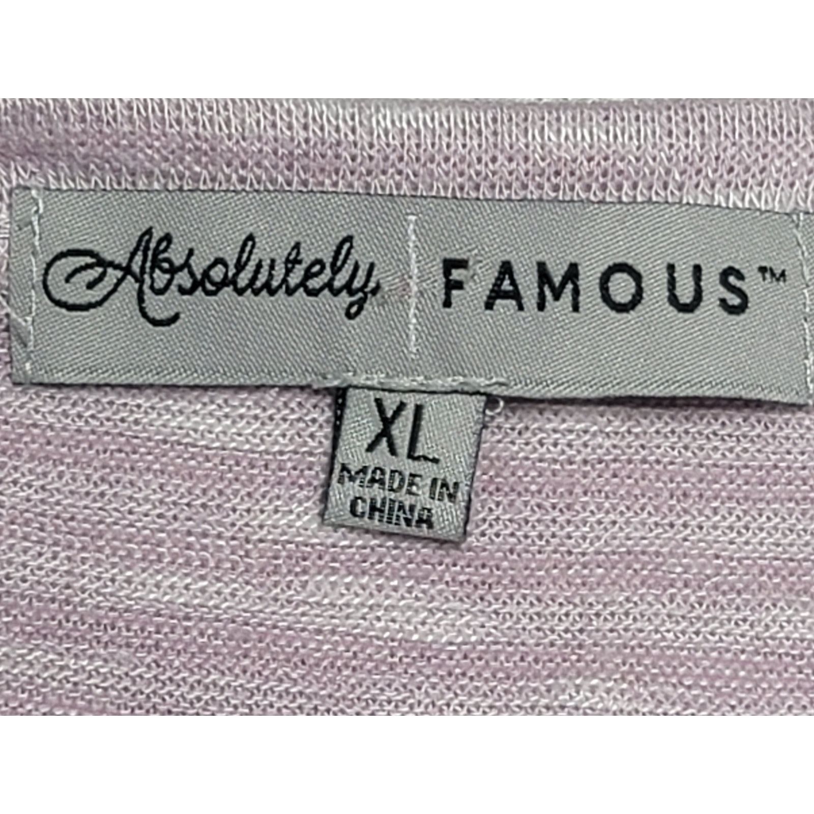 Other Absolutely Famous Lilac White Striped Slub Knit Top XL Soft Size XL / US 12-14 / IT 48-50 - 3 Thumbnail