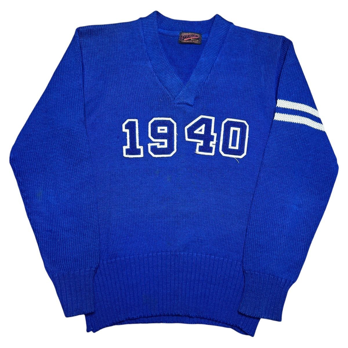 Vintage Vintage 1940 O’Shea Knitting Mills Chicago Blue Knit Sweater Size US L / EU 52-54 / 3 - 1 Thumbnail