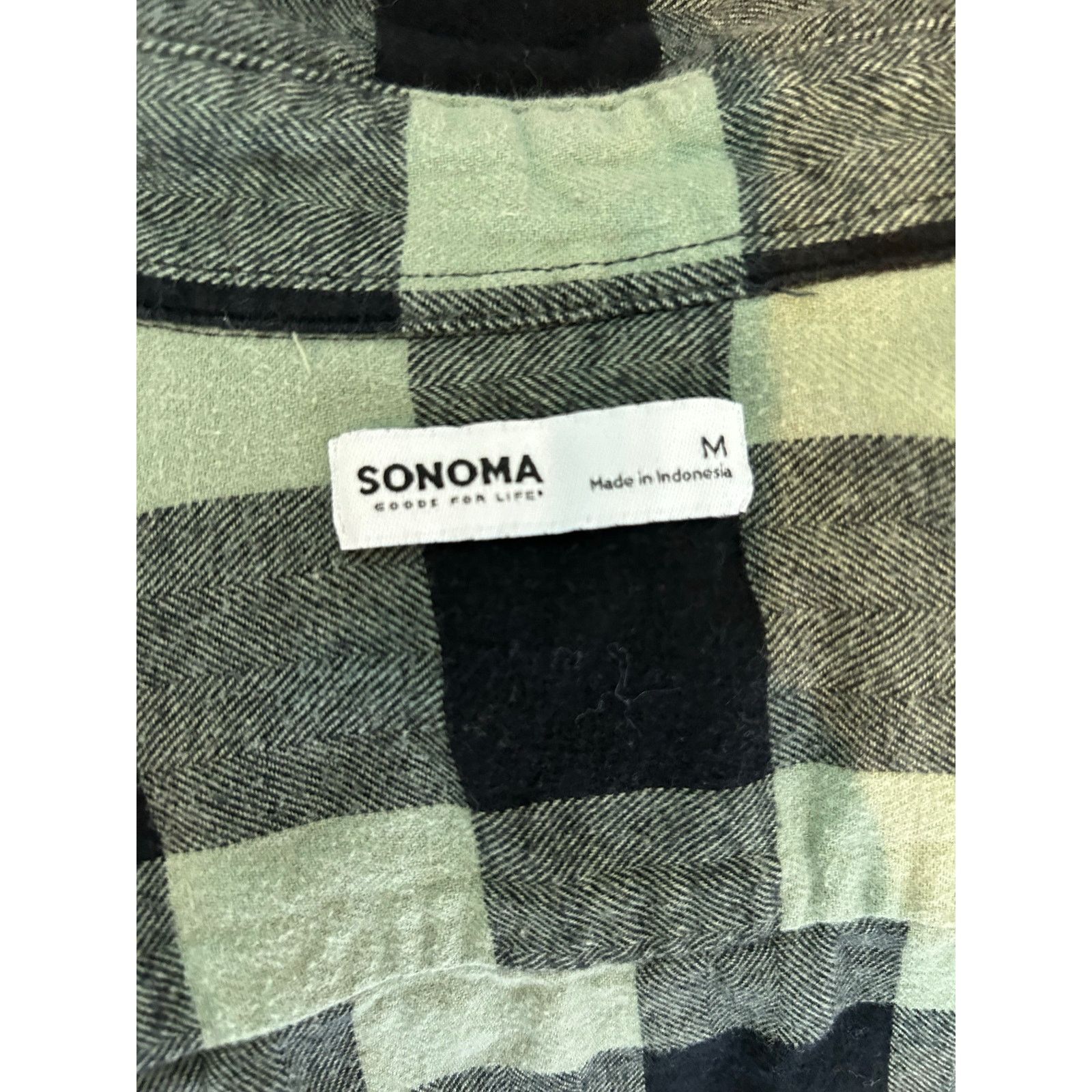 Sonoma Sonoma Buffalo Plaid Shirt Beige Black Medium Flannel Size US M / EU 48-50 / 2 - 2 Thumbnail