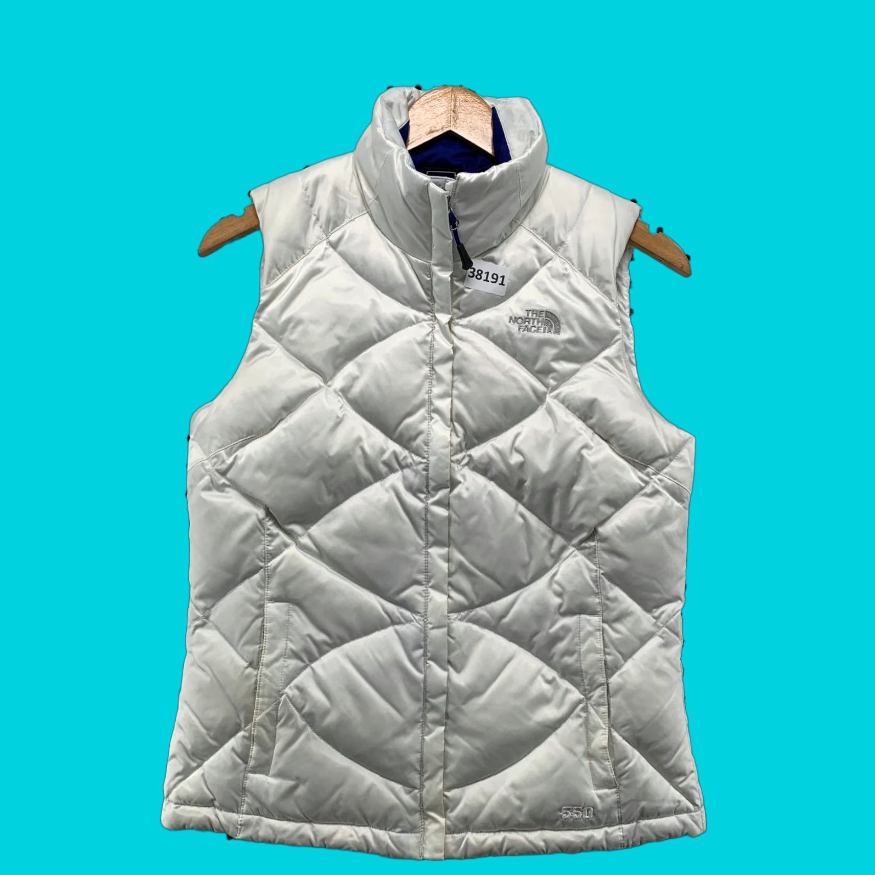 The North Face The North Face Puffer Vest Shirt Womens Small White Blue Quilted 550 Size S / US 4 / IT 40 - 1 Thumbnail