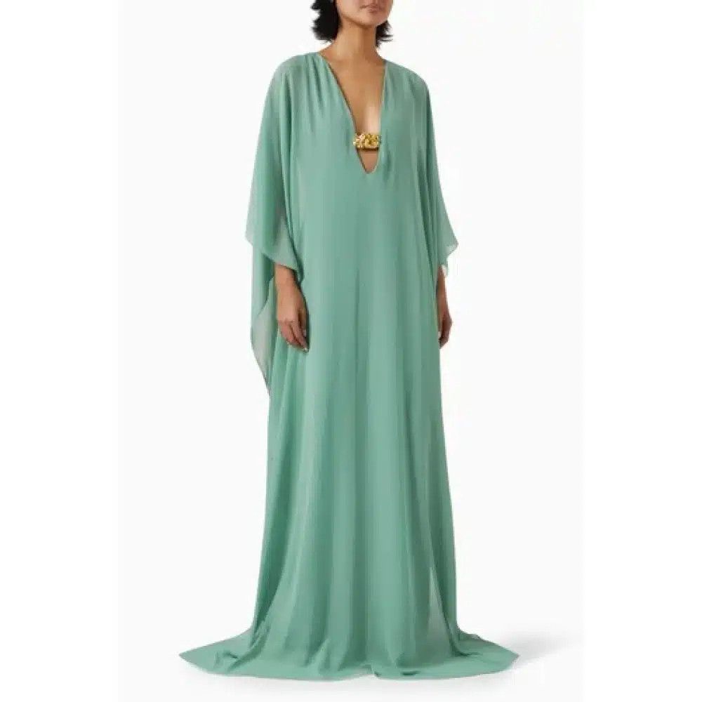 Tom Ford o1loc1c0825 AB3441 V-neck Evening Dress in Sea Green Size XS / US 0-2 / IT 36-38 - 3 Thumbnail