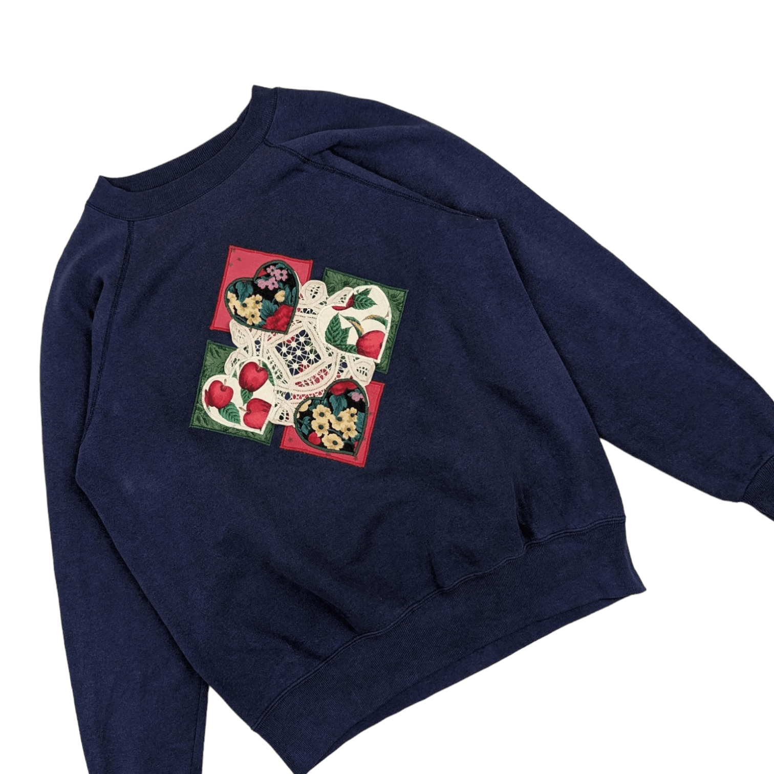 Hanes Vintage 1991 HANES Custom Hand Embodied Flower Sweatshirt Size US L / EU 52-54 / 3 - 3 Thumbnail