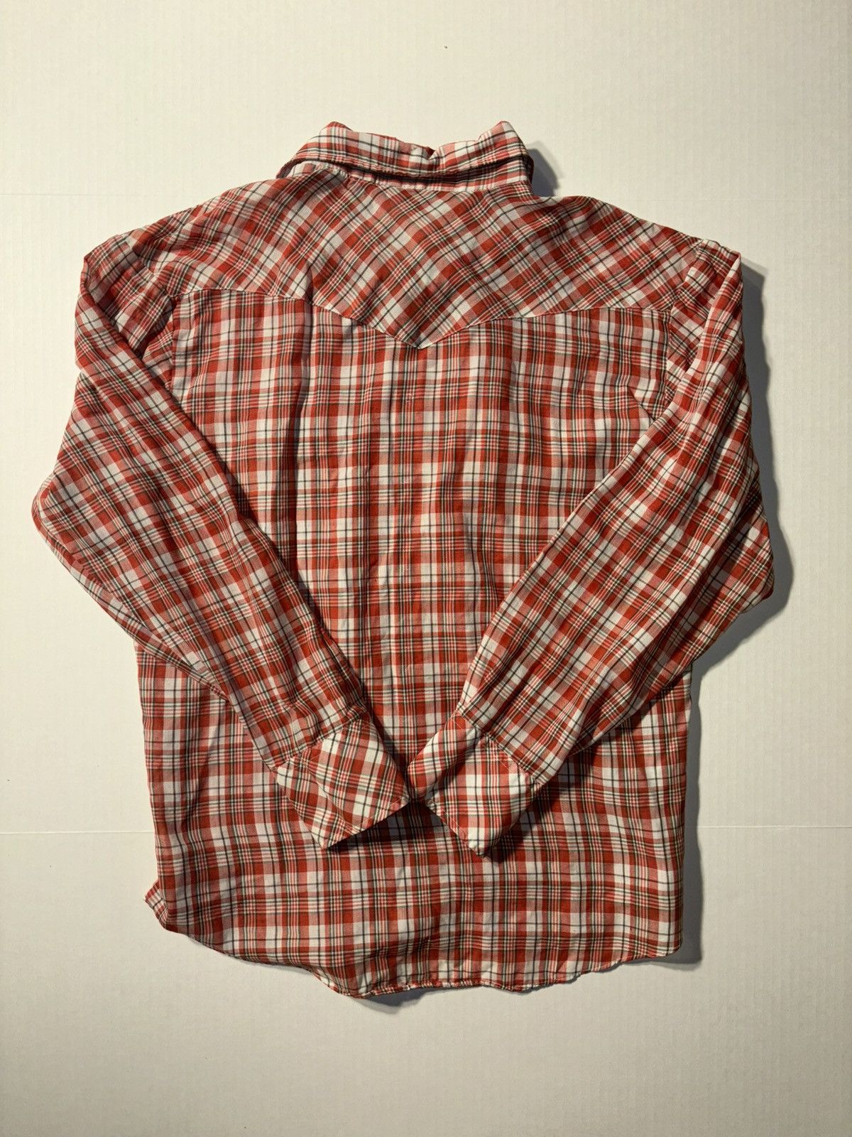 Carhartt × Vintage × Wrangler Vtg Western Plaid Pearl Snap Flannel Long sleeve Shirt Large Size US L / EU 52-54 / 3 - 8 Thumbnail
