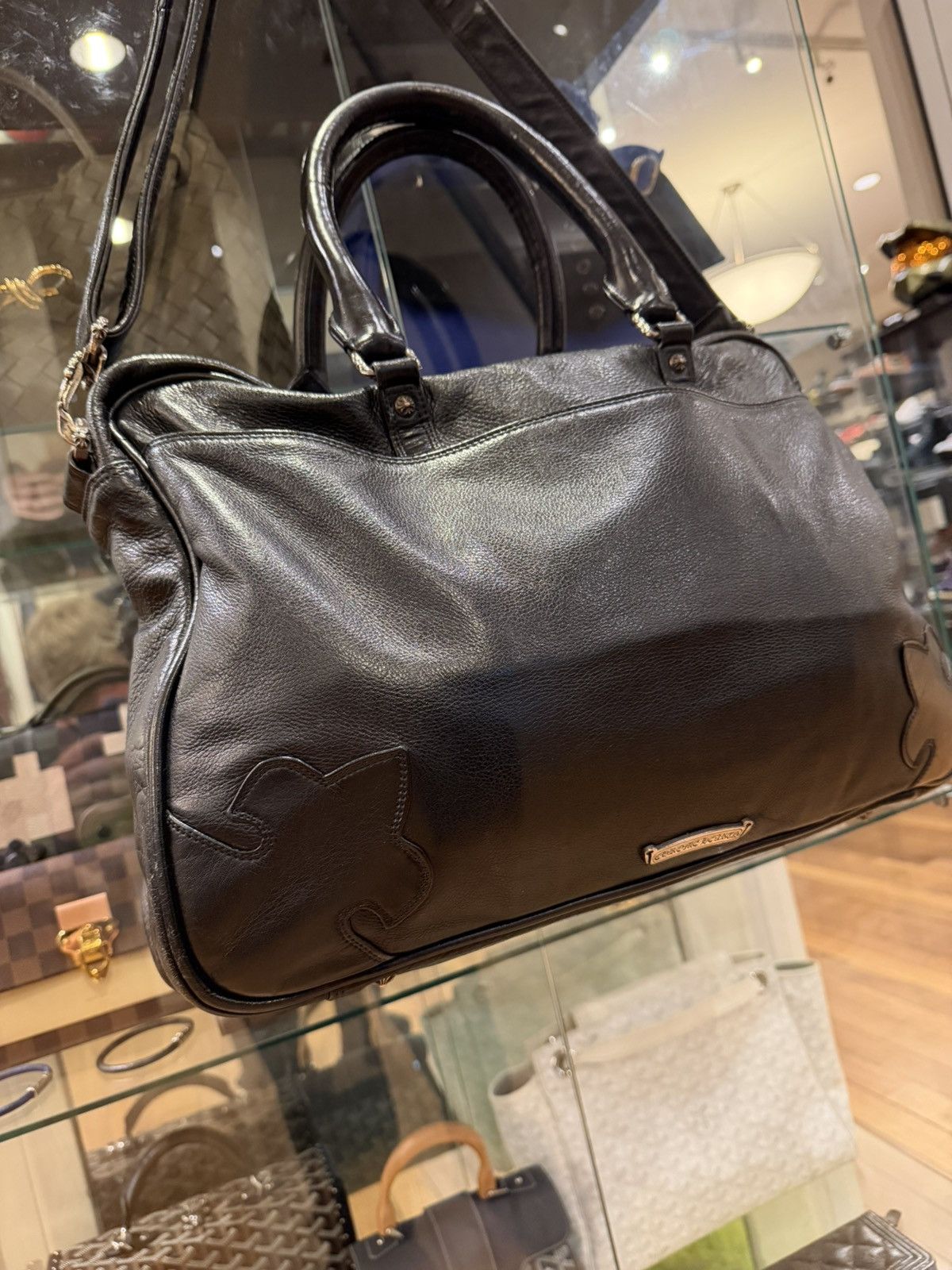 Chrome Hearts Chrome Hearts Black Leather Messenger Laptop Bag Size ONE SIZE - 13 Thumbnail