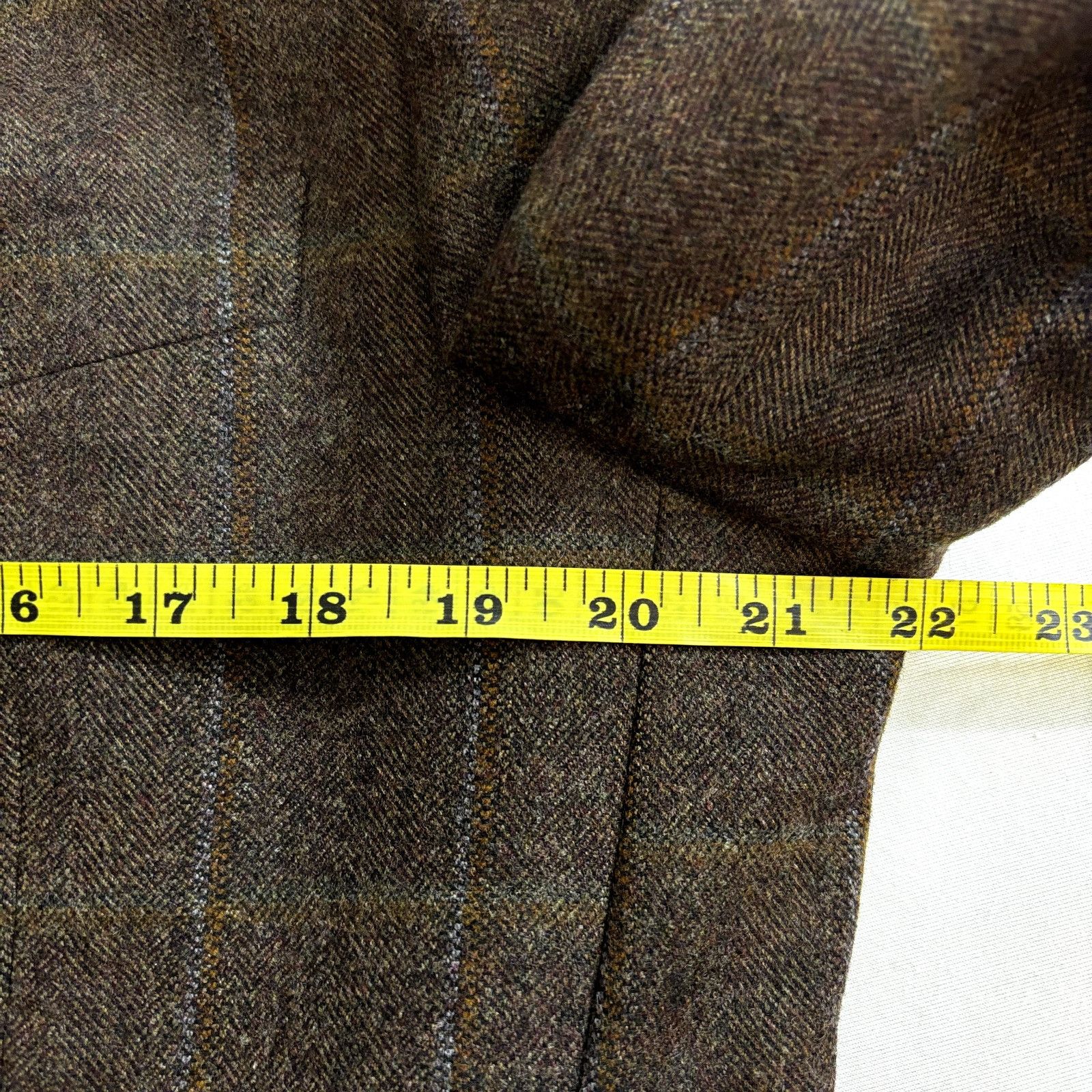 Other Gritti Zegna Sport Coat 50R It 40 US Windowpane Brown Flanne Size 40R - 3 Thumbnail