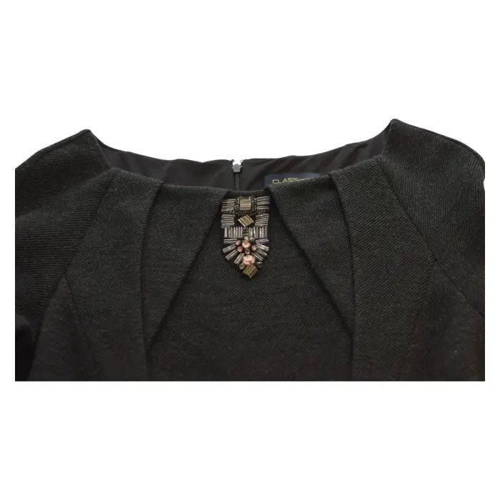 Roberto Cavalli Class Roberto Cavalli Anthracite Gray Wool Long Sleeve Knee Size L / US 10 / IT 46 - 4 Thumbnail