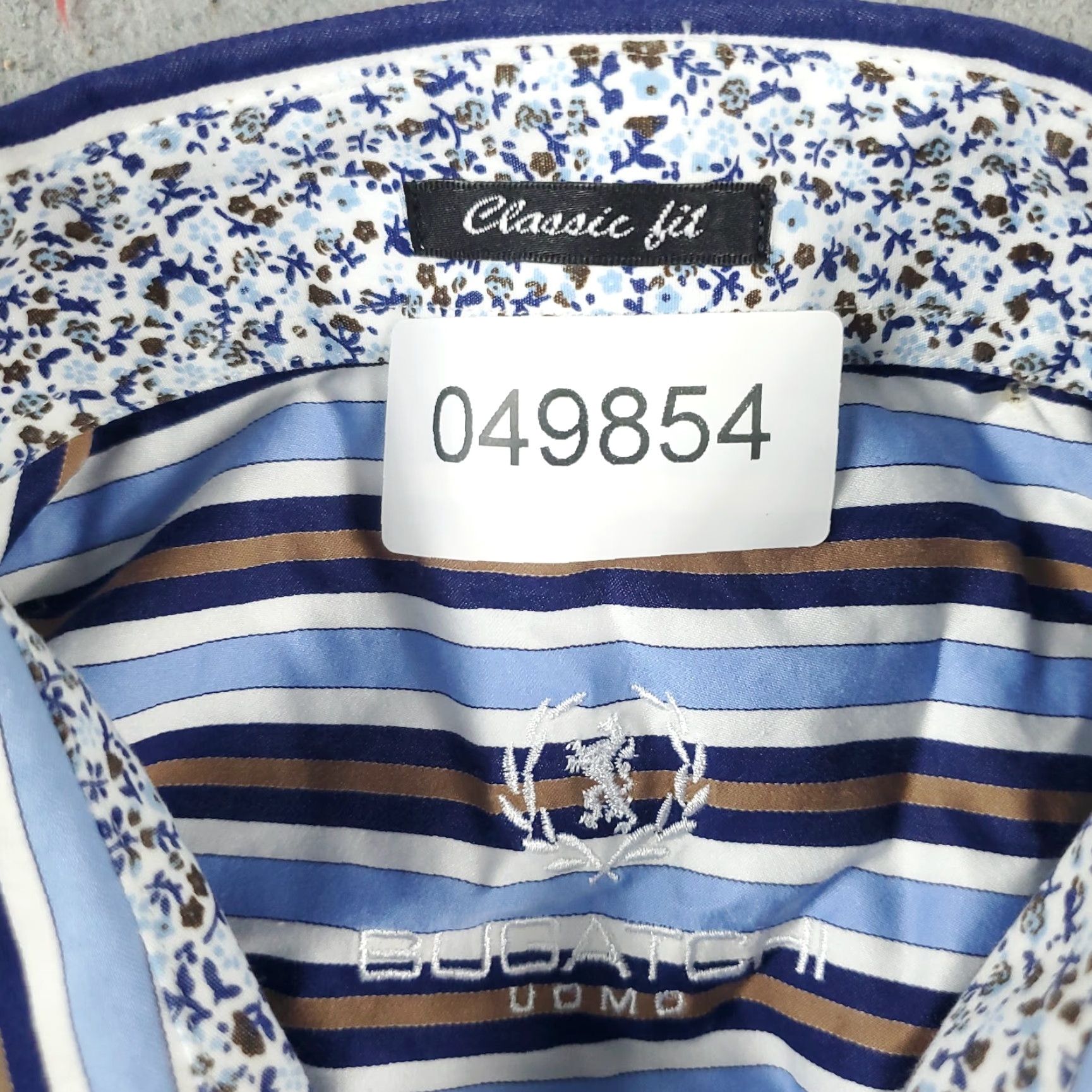 BUGATCHI Bugatchi Shirt Mens Large Blue Striped Classic Fit Button Up Long Sleeve Size US L / EU 52-54 / 3 - 7 Thumbnail