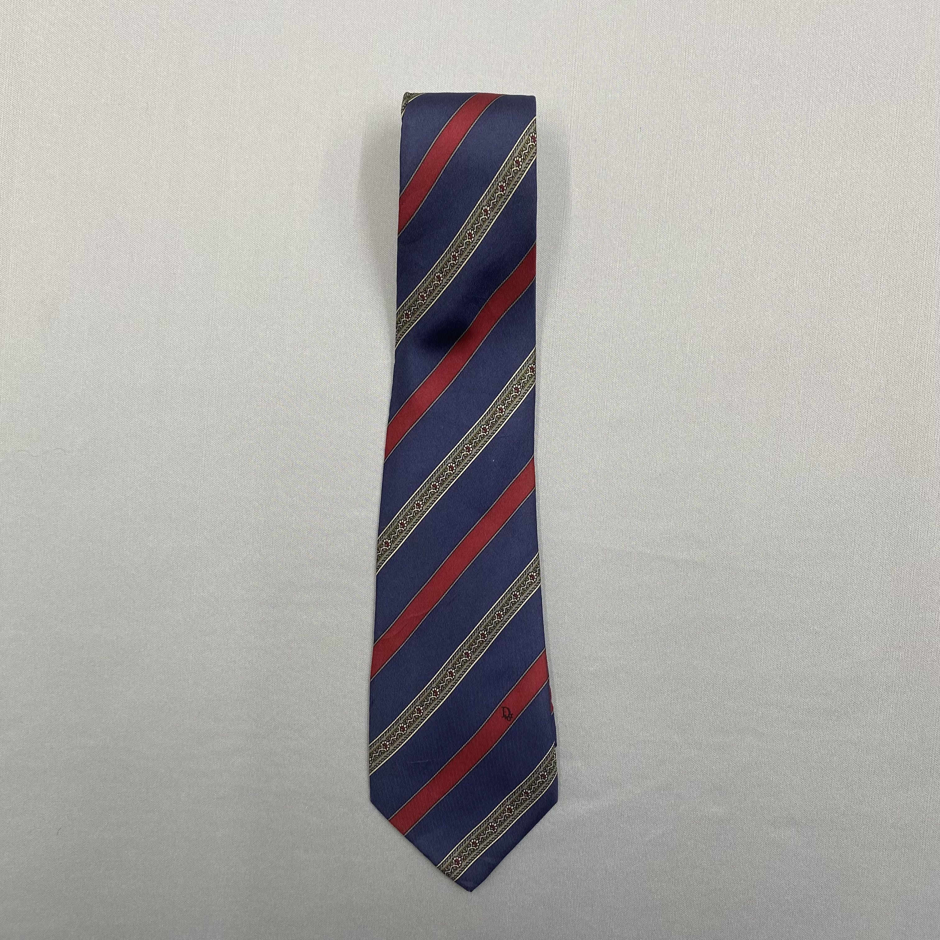 Japanese Brand Vintage Christian Dior SILK Necktie Cravate Pure Silk Size ONE SIZE - 3 Thumbnail