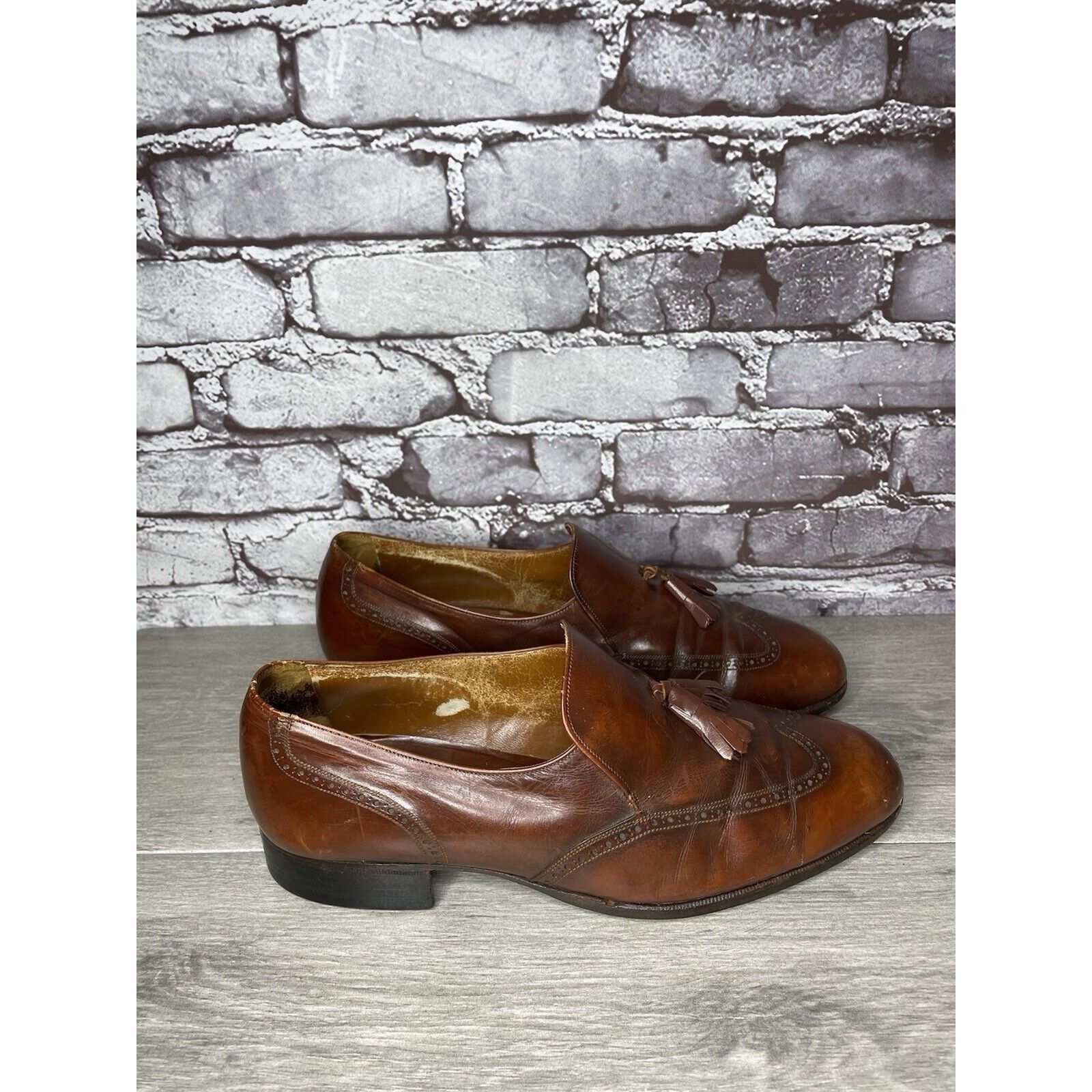 Bally Bally Satolas Brown Leather Wingtip Tassel Loafer Dress Shoe Size US 10 / EU 43 - 15 Thumbnail